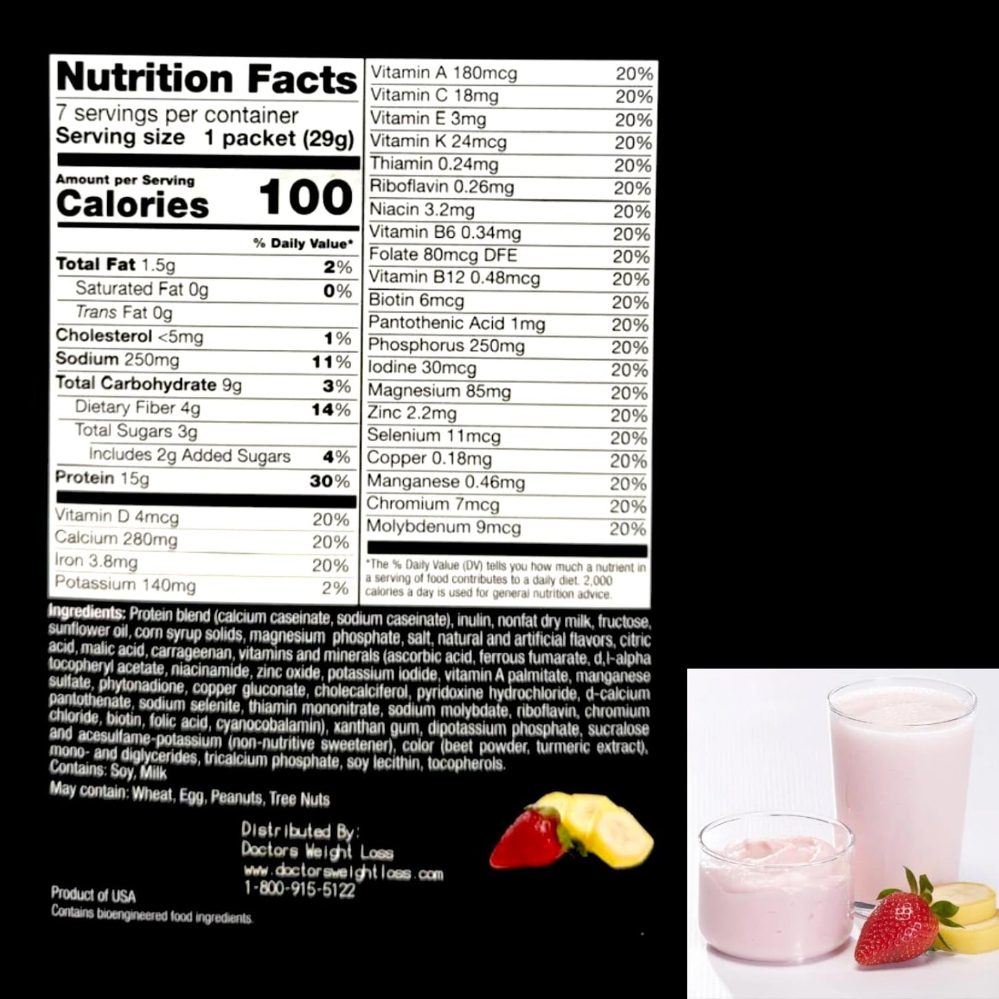 ProtiWise High Protein Shake & Pudding Mix Strawberry Powder 7-Pack