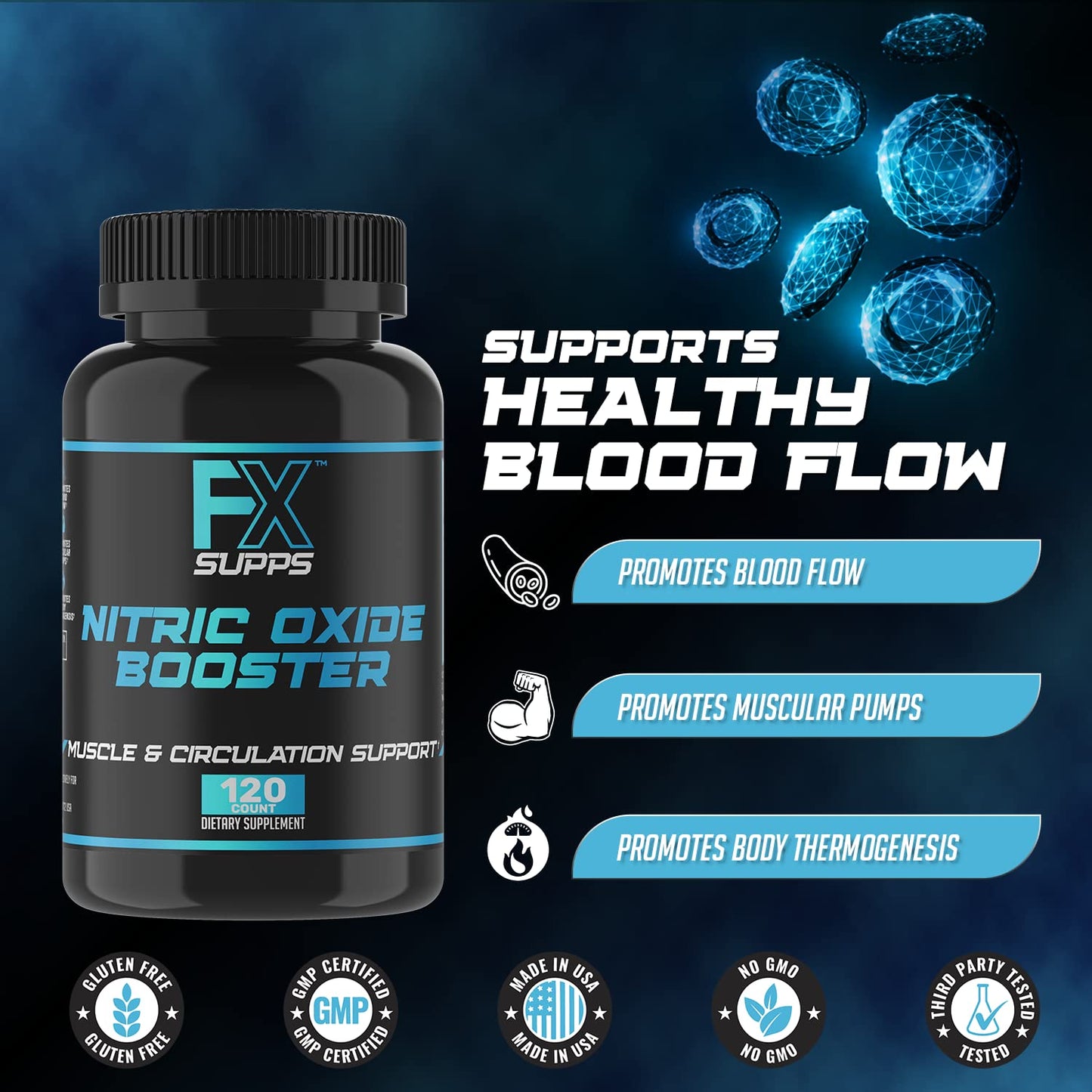 FXSUPPS Nitric Oxide Booster Capsules, 720 Capsules