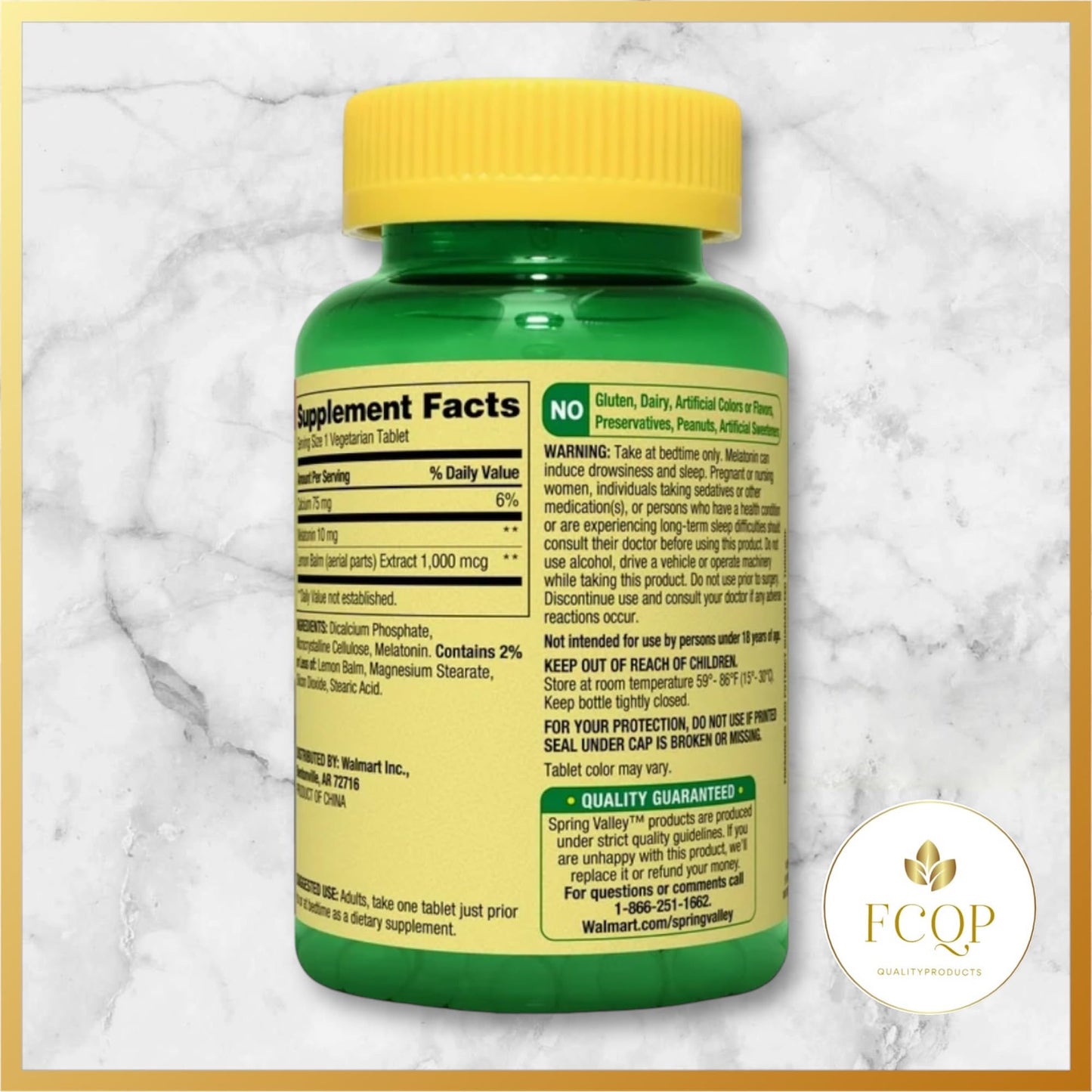 FCQP Melatonin 10mg Sleep Support with Lemon Balm Tablets 240