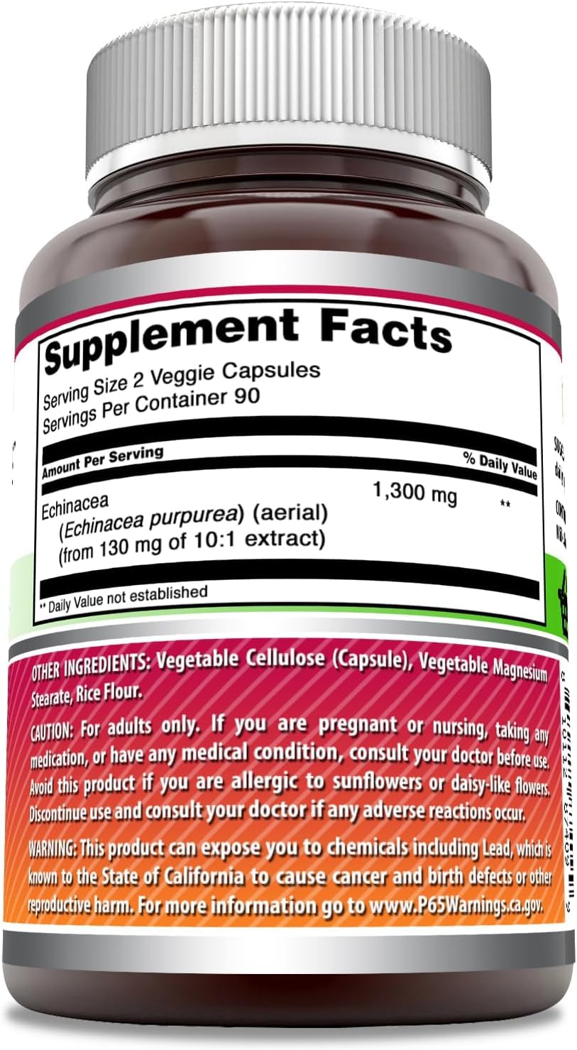 Amazing Nutrition Echinacea 1300 mg Capsules 180 Count