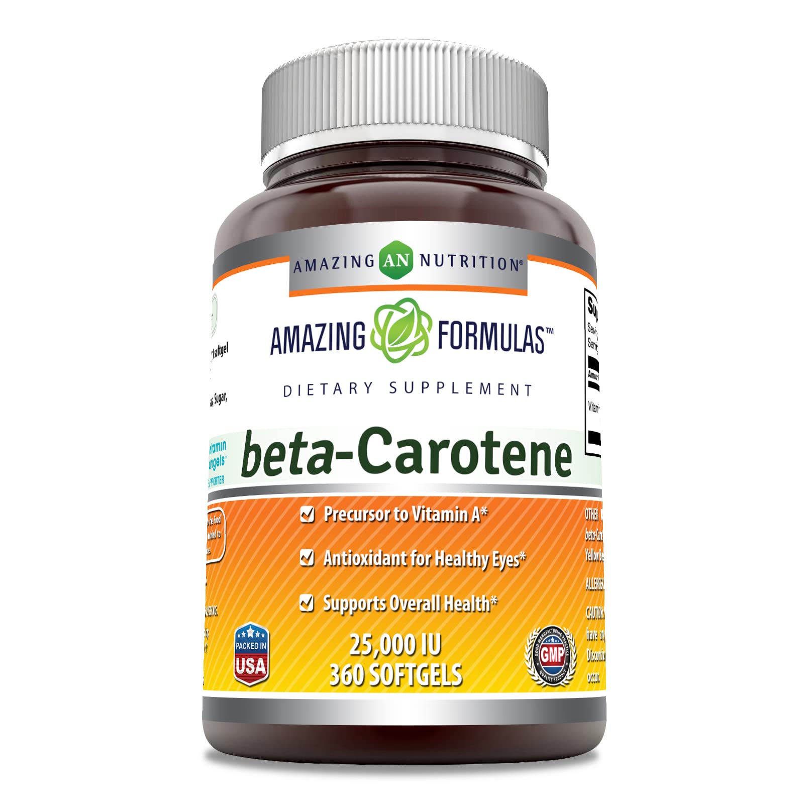 Amazing Nutrition Beta Carotene Supplement, 360 Softgels