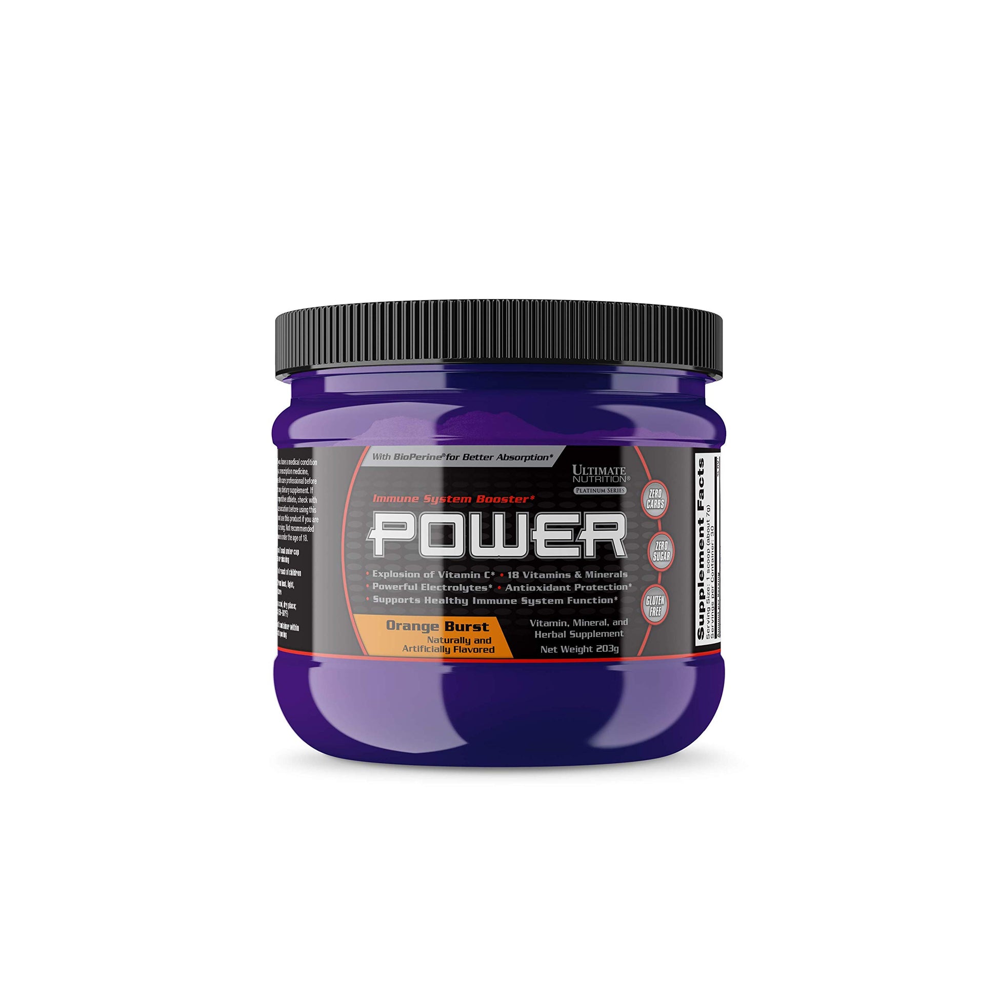 Ultimate Nutrition Power Vitamin C Immune Booster with 18 Vitamins and Minerals Powder 7.16 oz