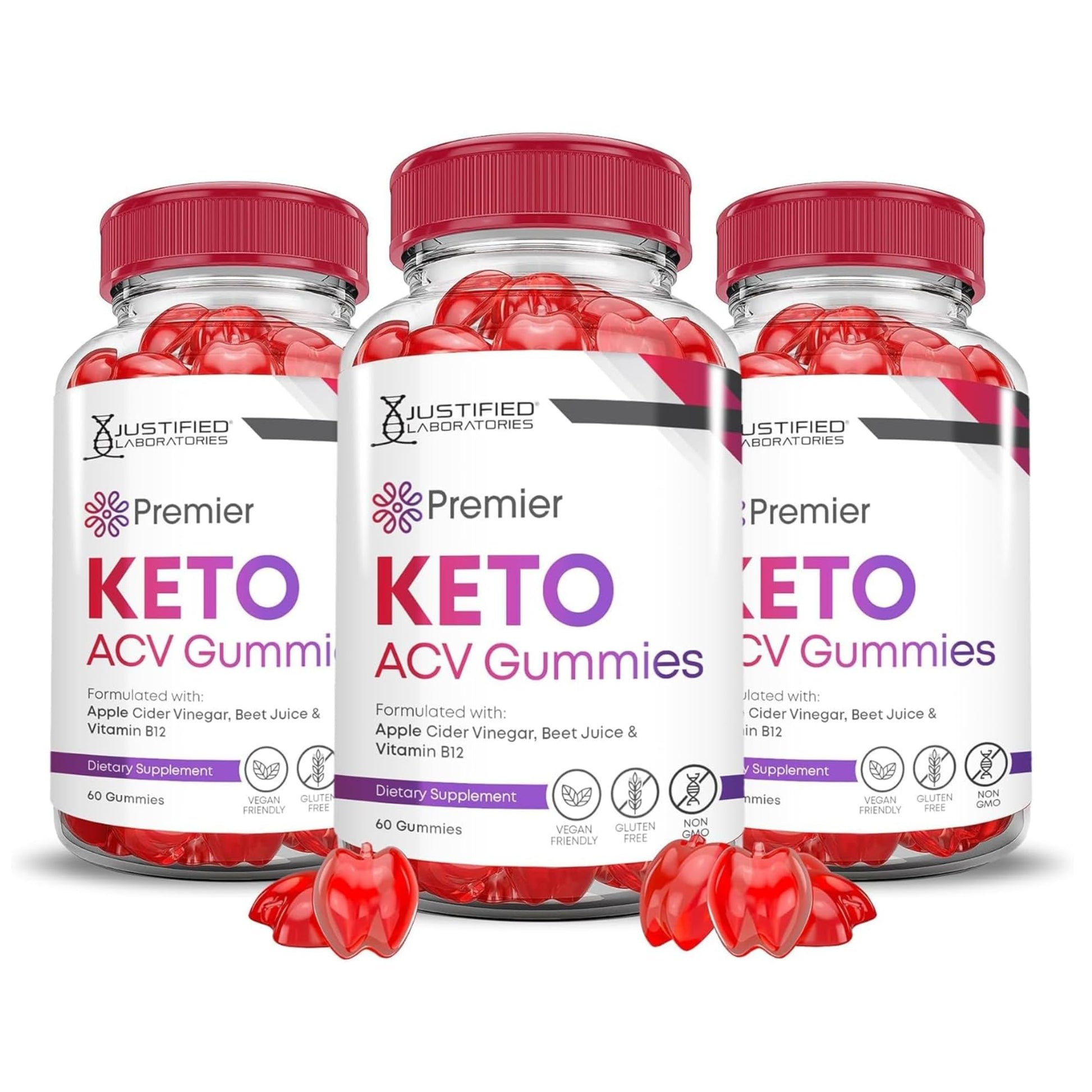 Justified Laboratories Premier Keto ACV Gummies (1000 mg) Gummy, 60 Count