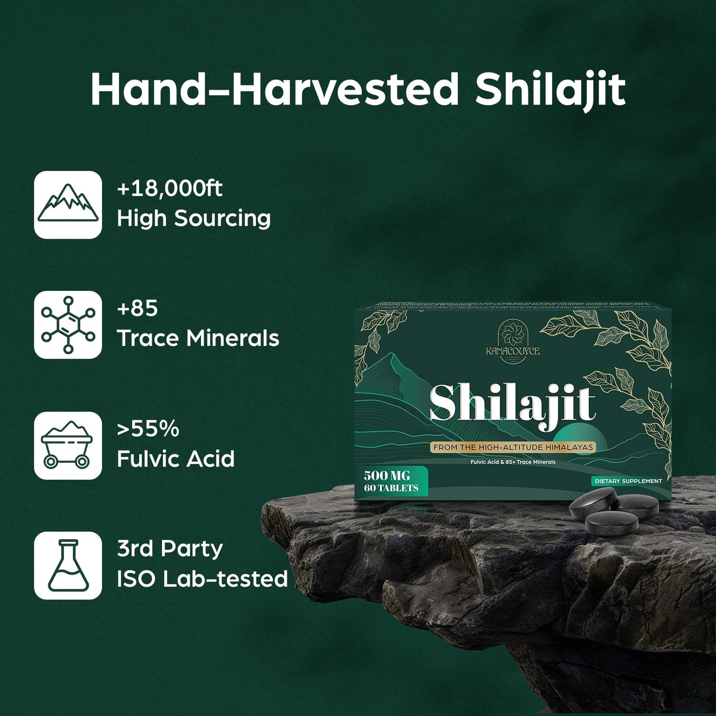 Kanacoufce Shilajit 500 mg Tablets, 120 Count