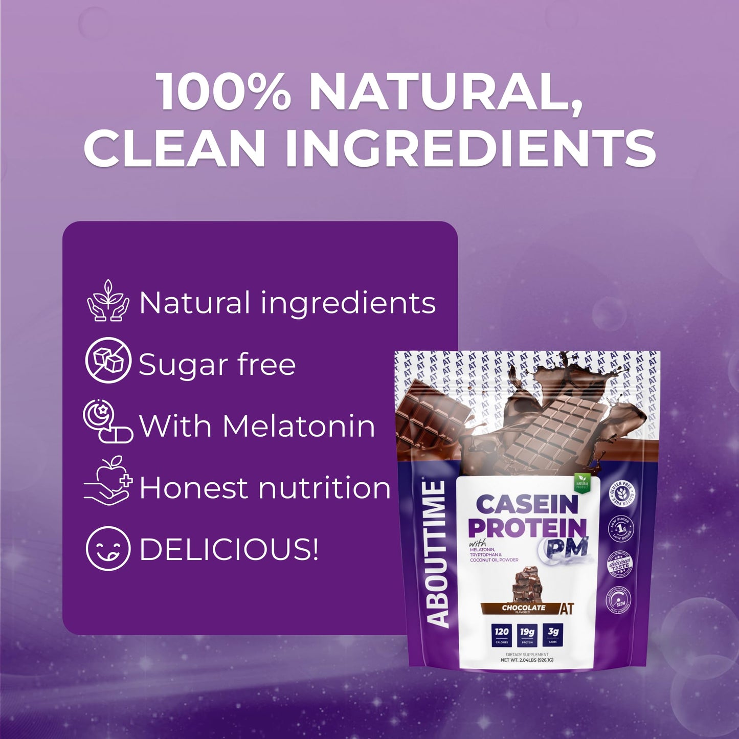 About Time Casein Protein Powder Chocolate 2.04 lb