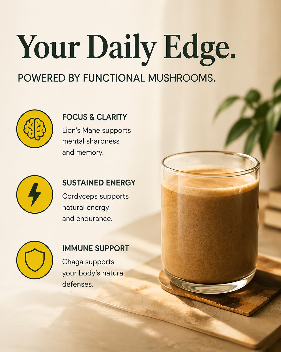 Fun Earth Morning Routine Mushrooms Mushroom Supplement Powder, 3.17 oz