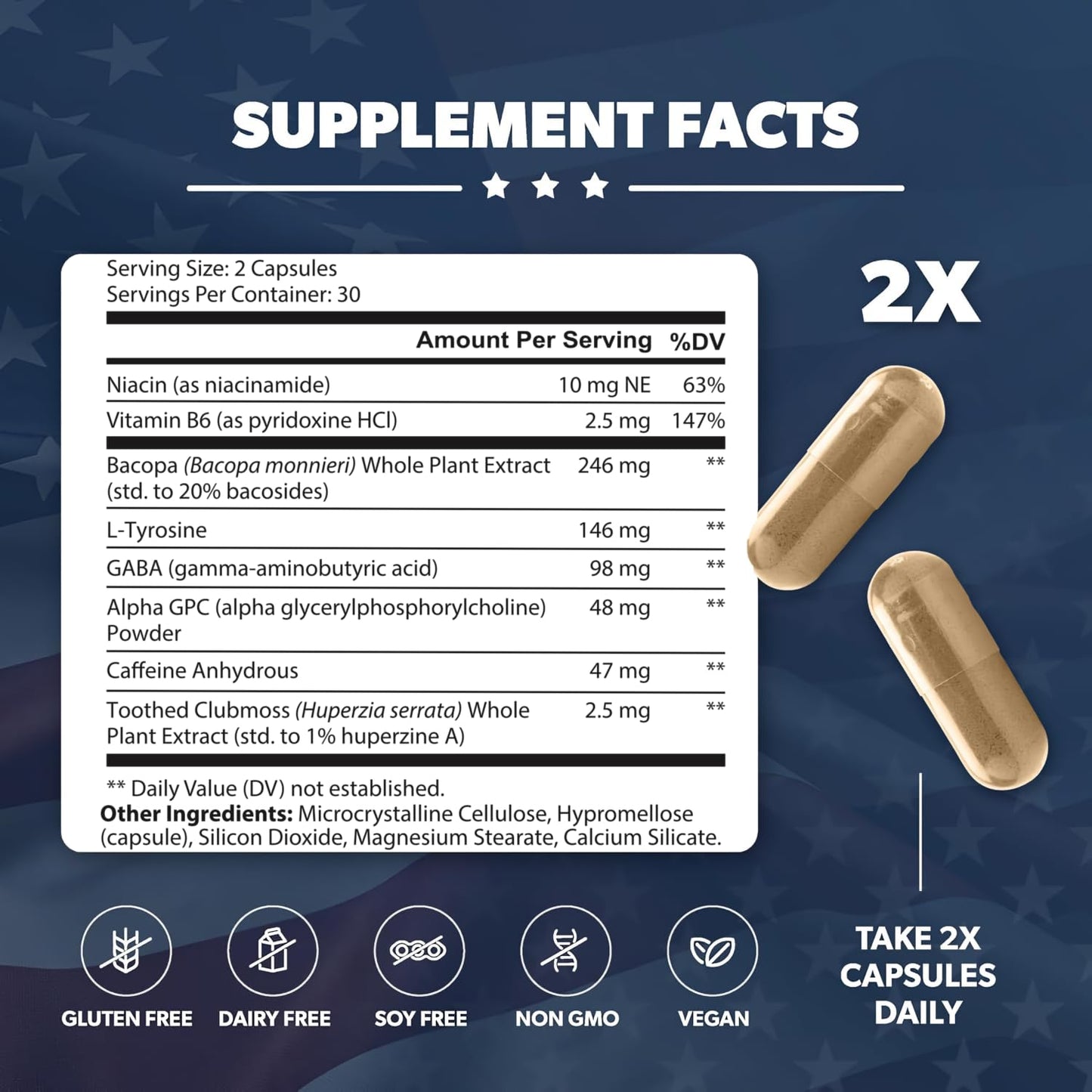 American Vitality Brain Formula Capsule 60 Count