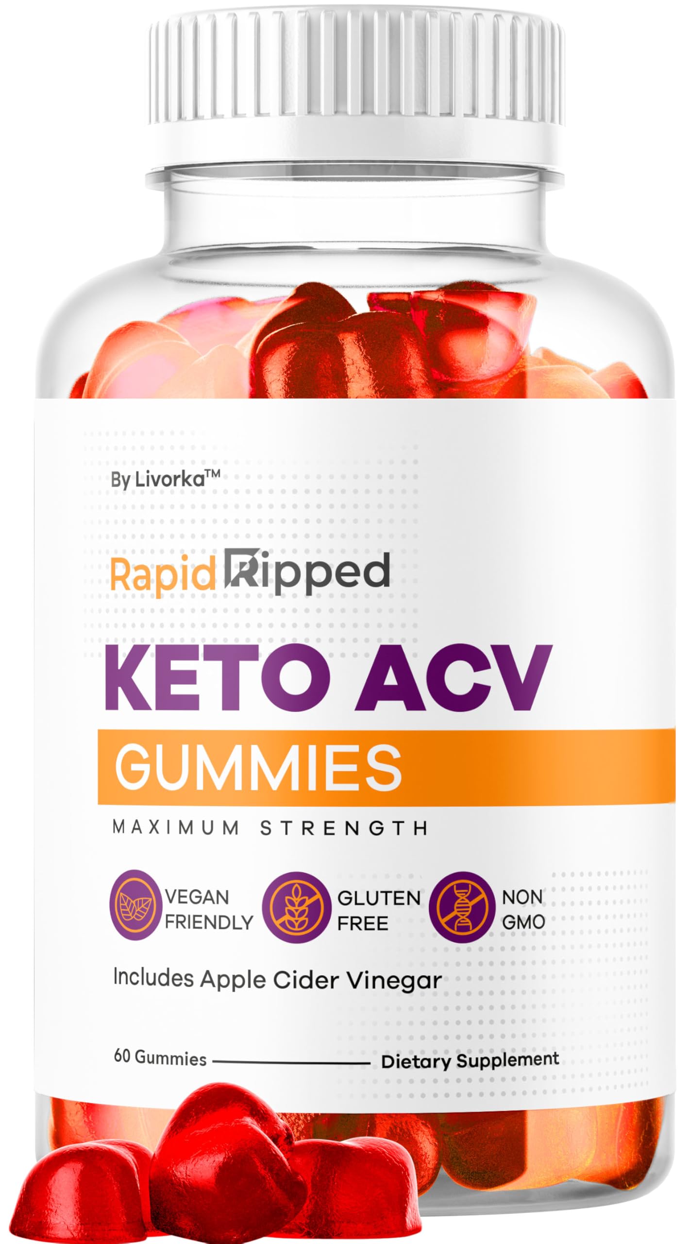 LIVORKA Rapid Ripped Keto ACV Gummies Weight Loss Support 60 Gummies