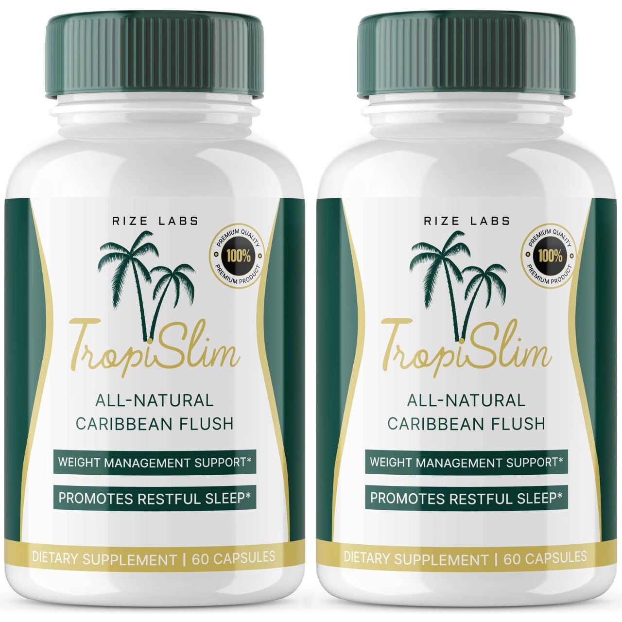 rize labs Tropislim All Natural Caribbean Flush Weight Loss Supplement Capsules, 120 Capsules