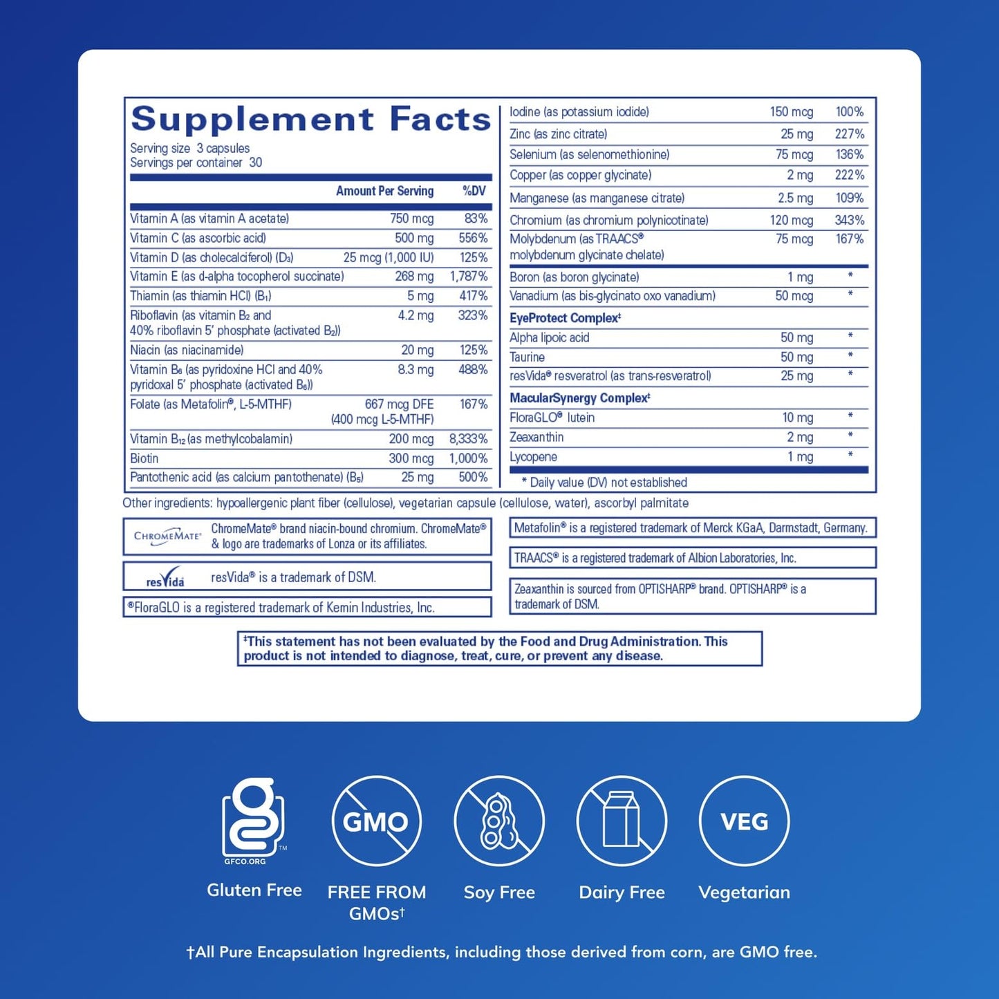 Pure Encapsulations VisionPro Nutrients 90 Capsules