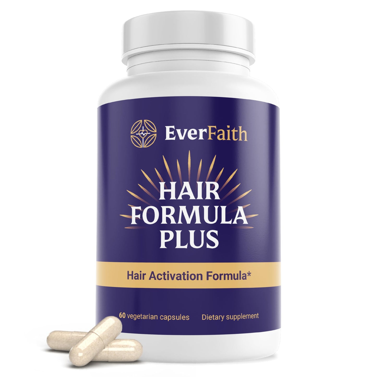 EVERFAITH Hair Formula Plus Hair Growth Vitamins Capsules 60 Count