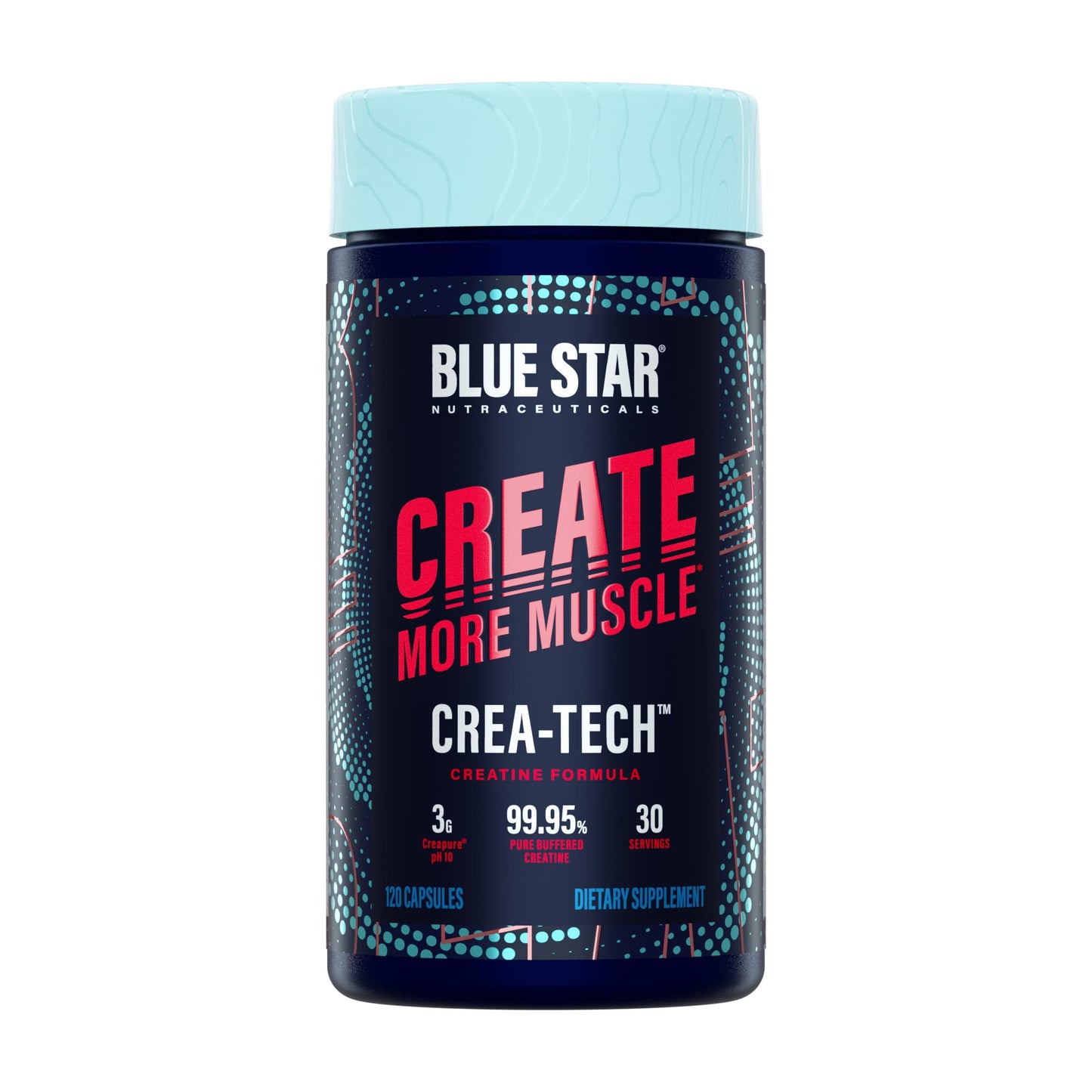 Blue Star Nutraceuticals CREA-TECH Creapure Creatine Monohydrate with Electrolytes Capsules - 120 Veggie Capsules