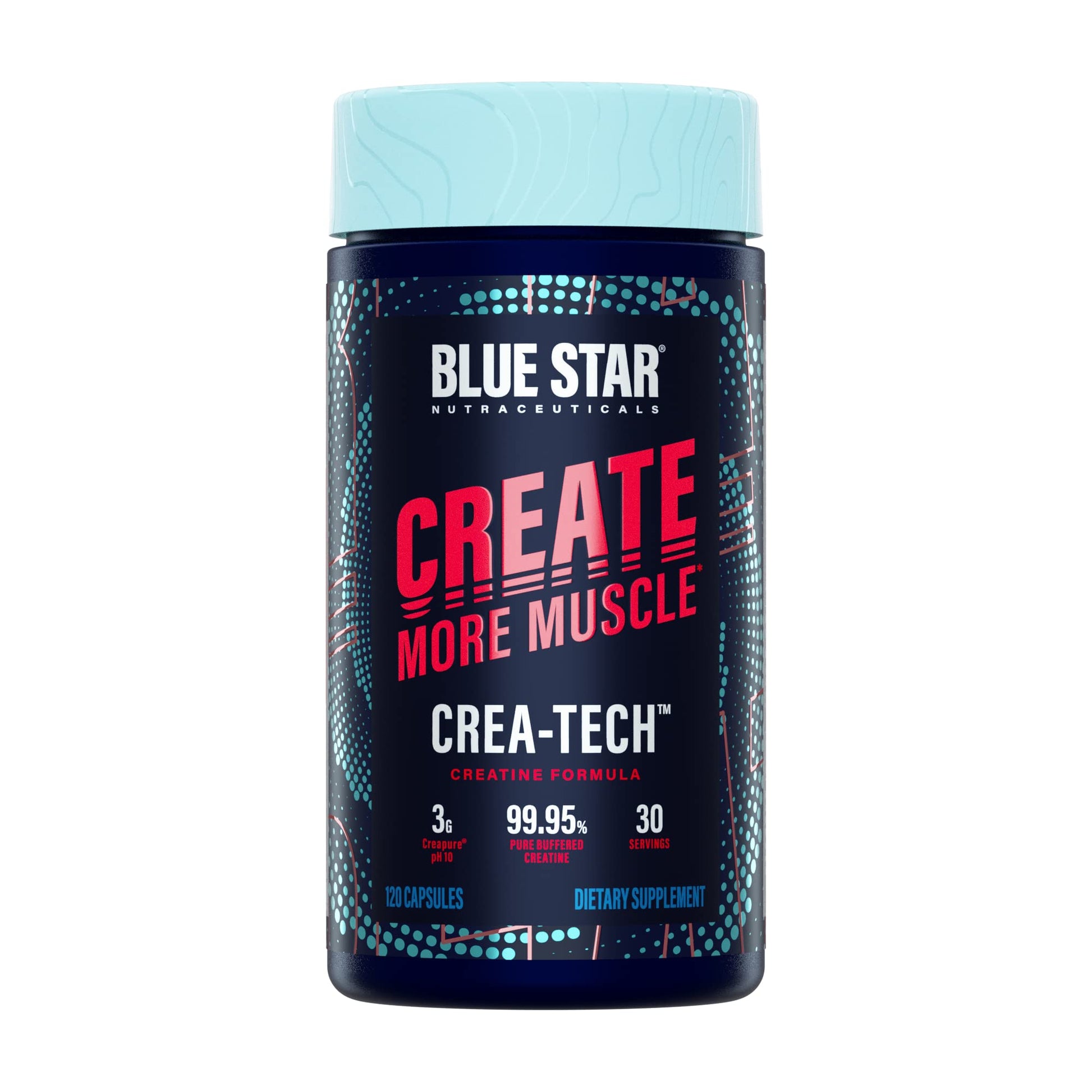 Blue Star Nutraceuticals CREA-TECH Creapure Creatine Monohydrate with Electrolytes Capsules - 120 Veggie Capsules