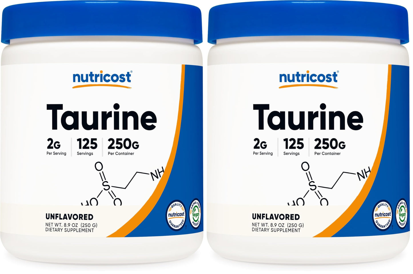 Nutricost Taurine Powder 250 Gram (Pack of 2)