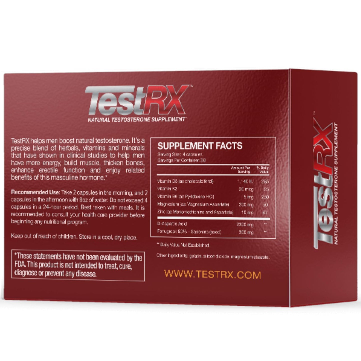 TESTRX Testosterone Booster Capsule 120 Count