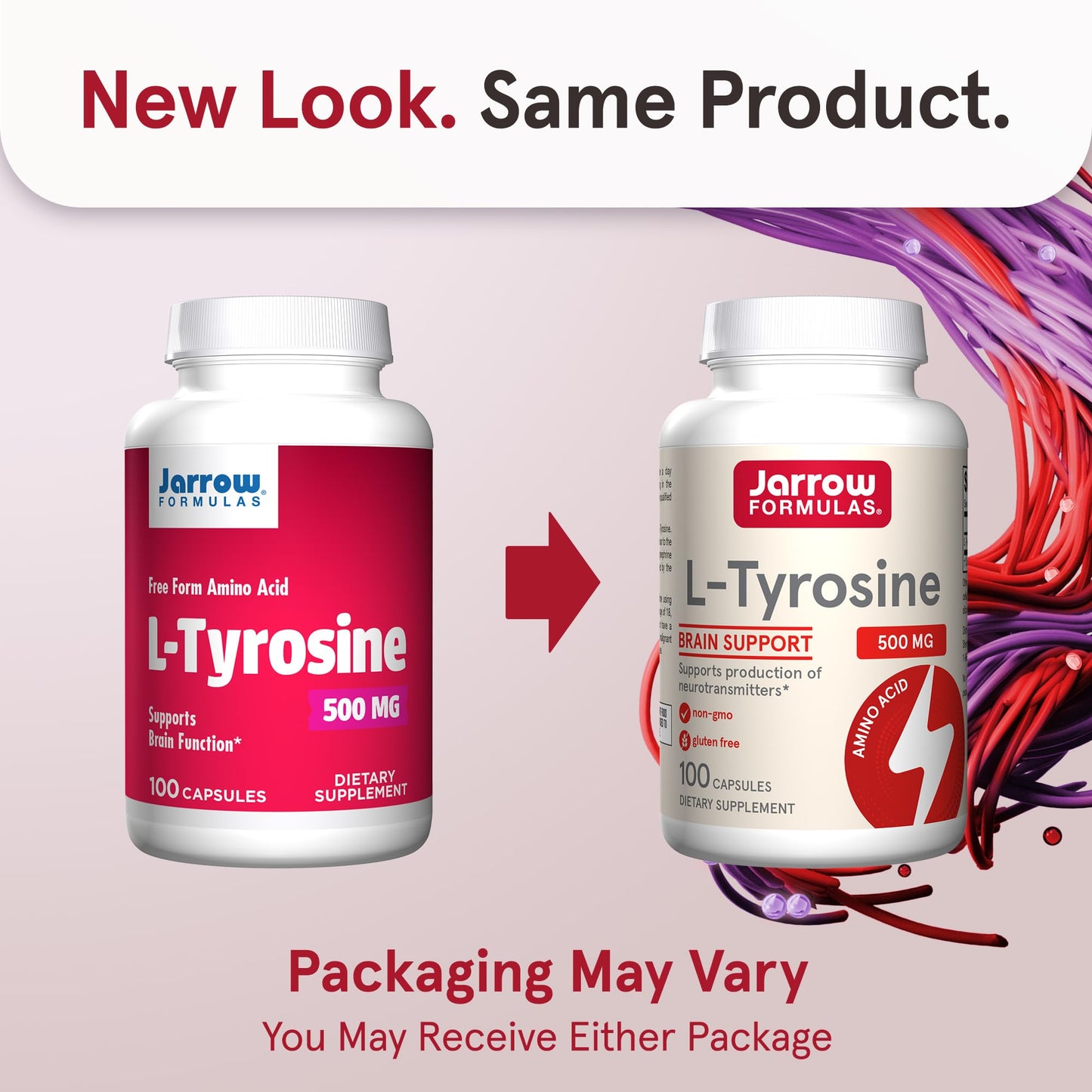 Jarrow Formulas L-Tyrosine 500 mg Capsule, 100 Capsules