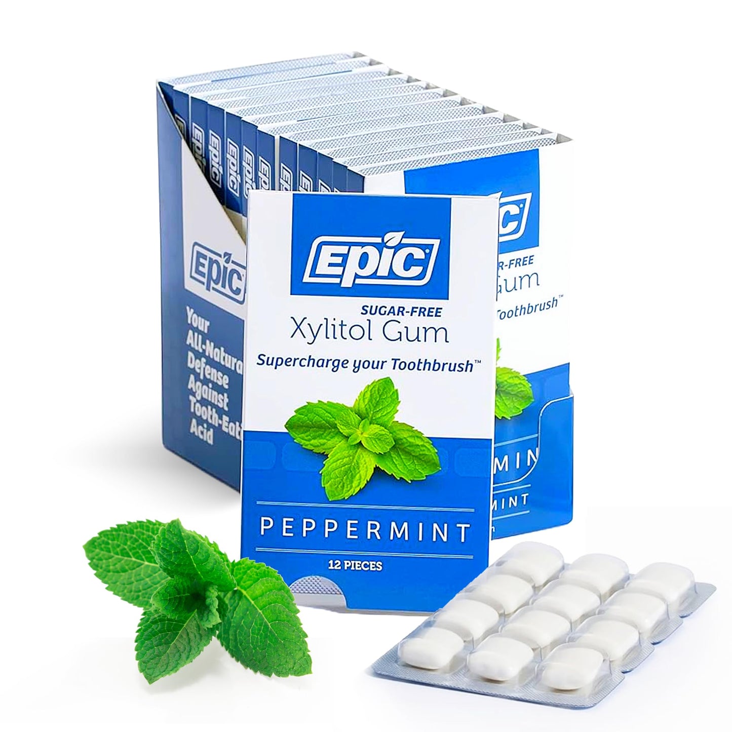 Epic Xylitol Peppermint Chewing Gum & Mints Bundle, 144 ct Gum + 360 ct Mints