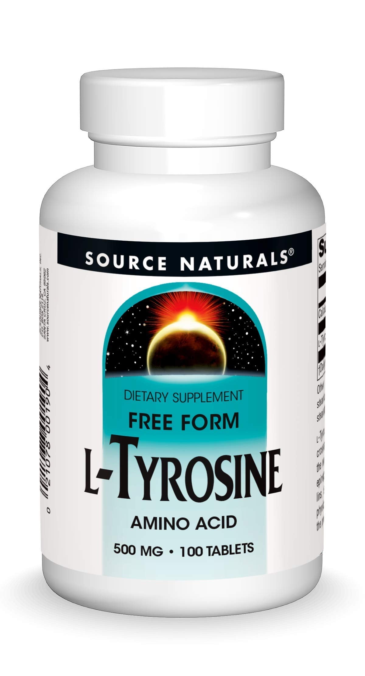 Source Naturals L-Tyrosine Free-Form Amino Acid Supplement, 100 Tablets