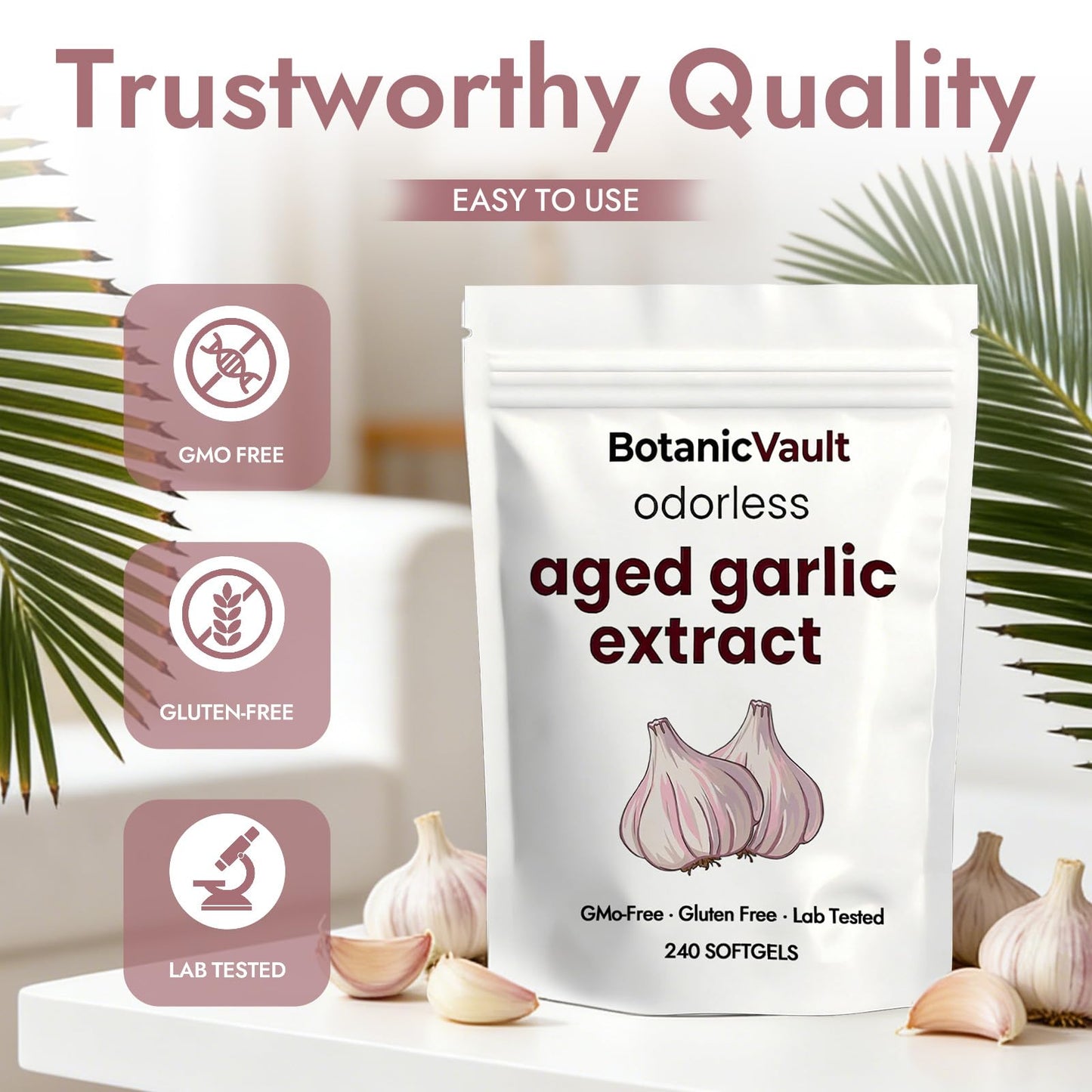 Botanic Vault EverWell Aged Garlic Extract Softgels, 240