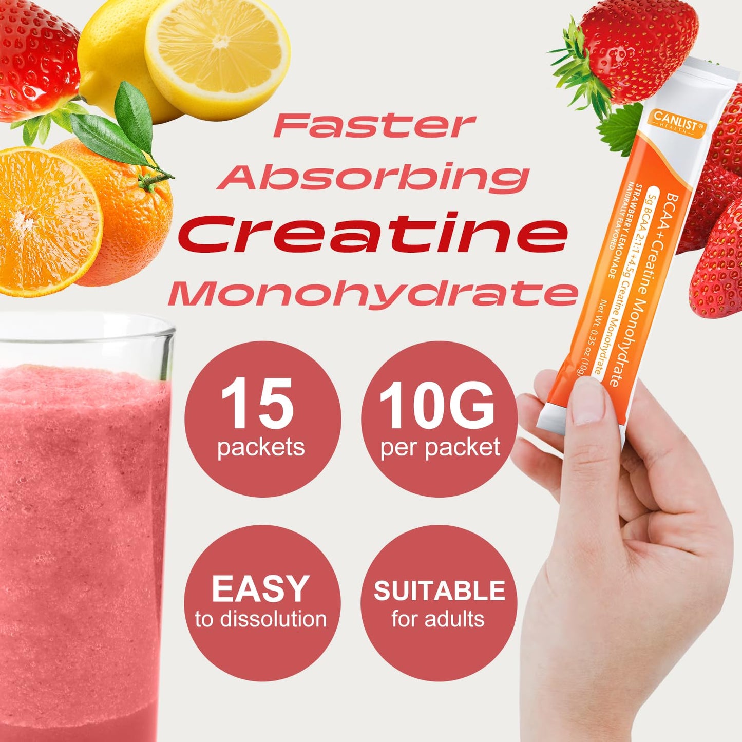 CANLIST Micronized Creatine Monohydrate Powder 5.3 Ounce