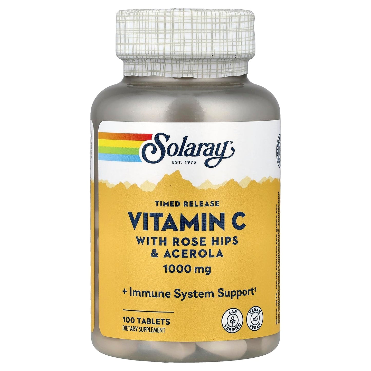 SOLARAY Vitamin C 1000mg Timed Release Tablets, 100 Count