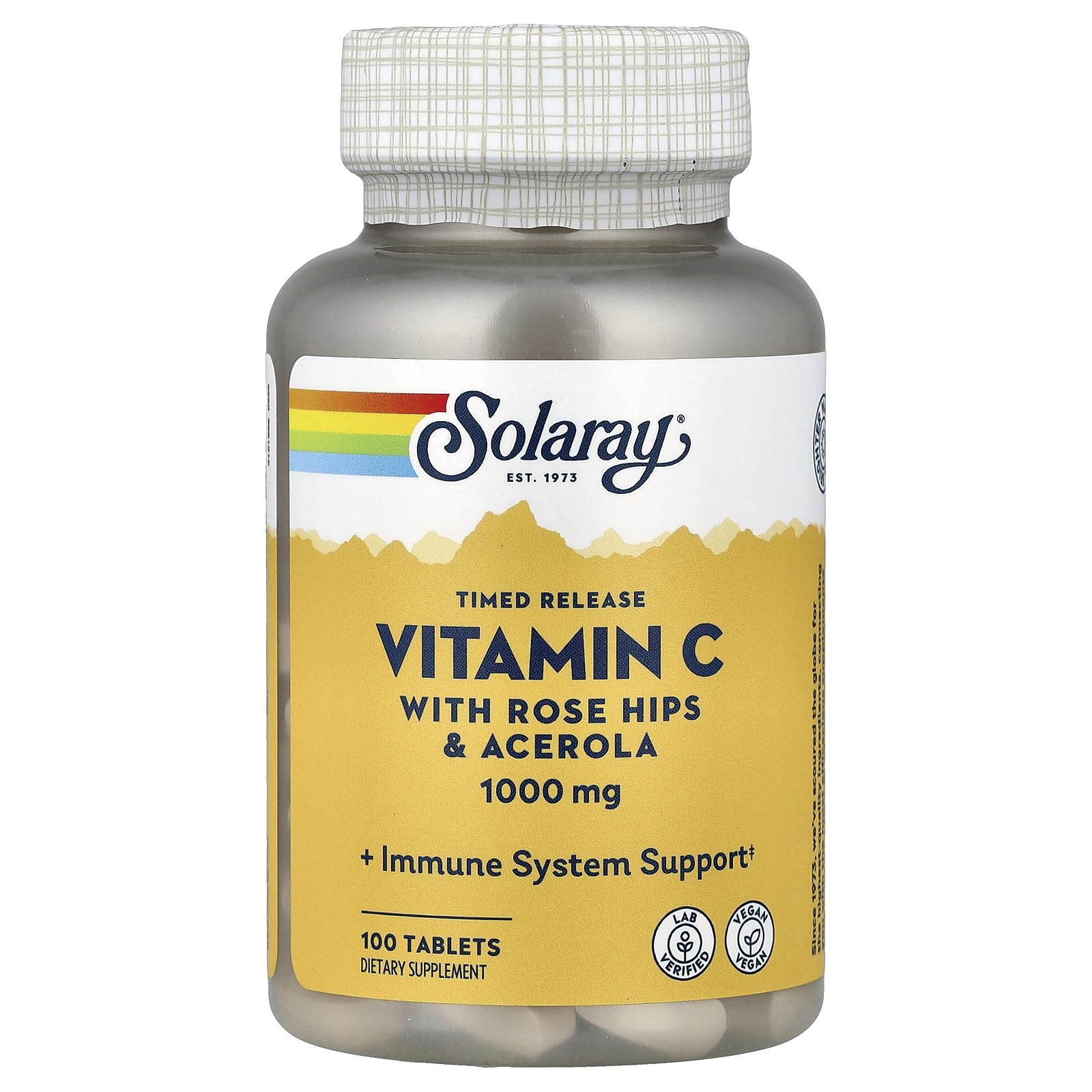 SOLARAY Vitamin C 1000mg Timed Release Tablets, 100 Count