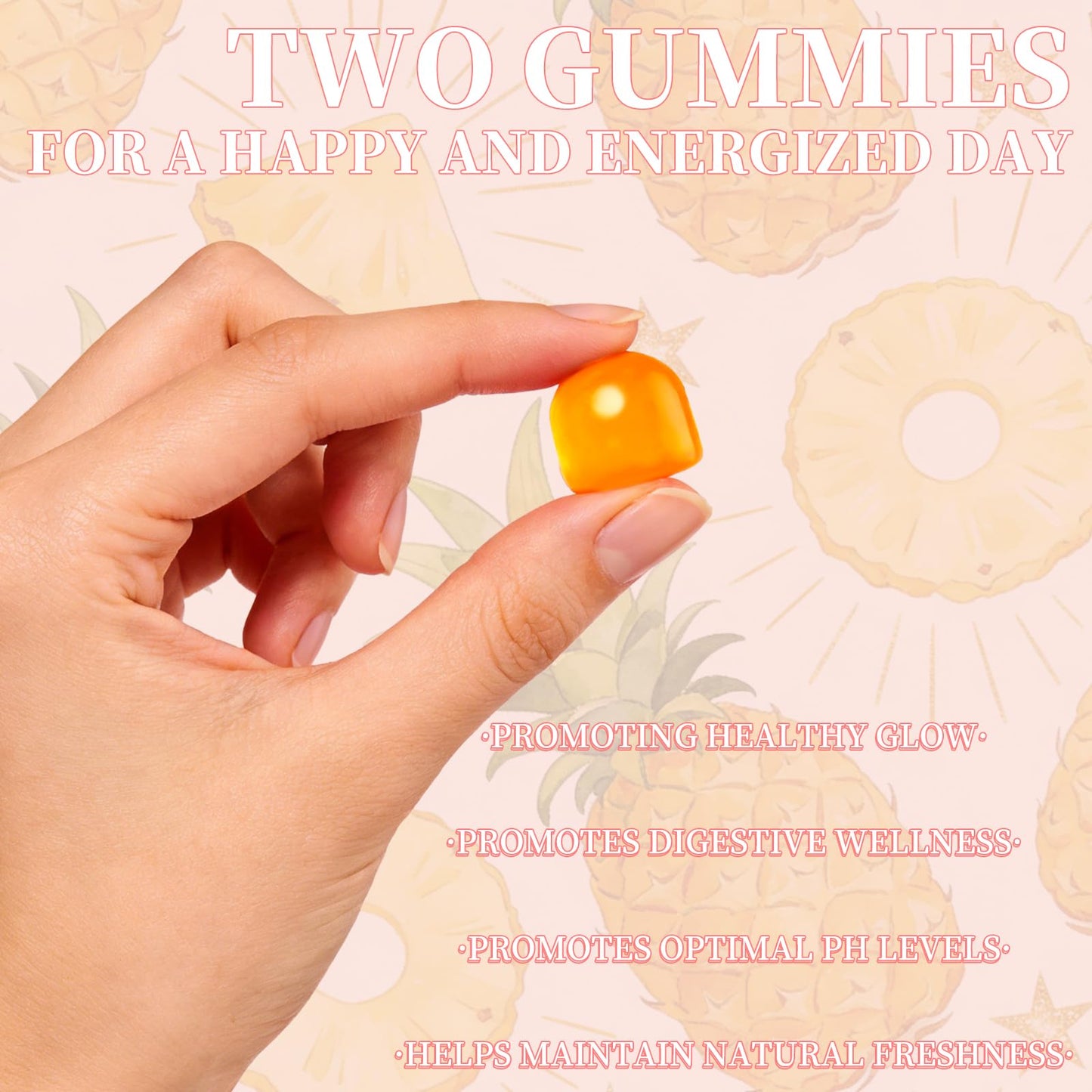 Taeci Feminine Balance Gummies for Women with Probiotics & Cranberry Extract – Pineapple, Gummy, 60 Count