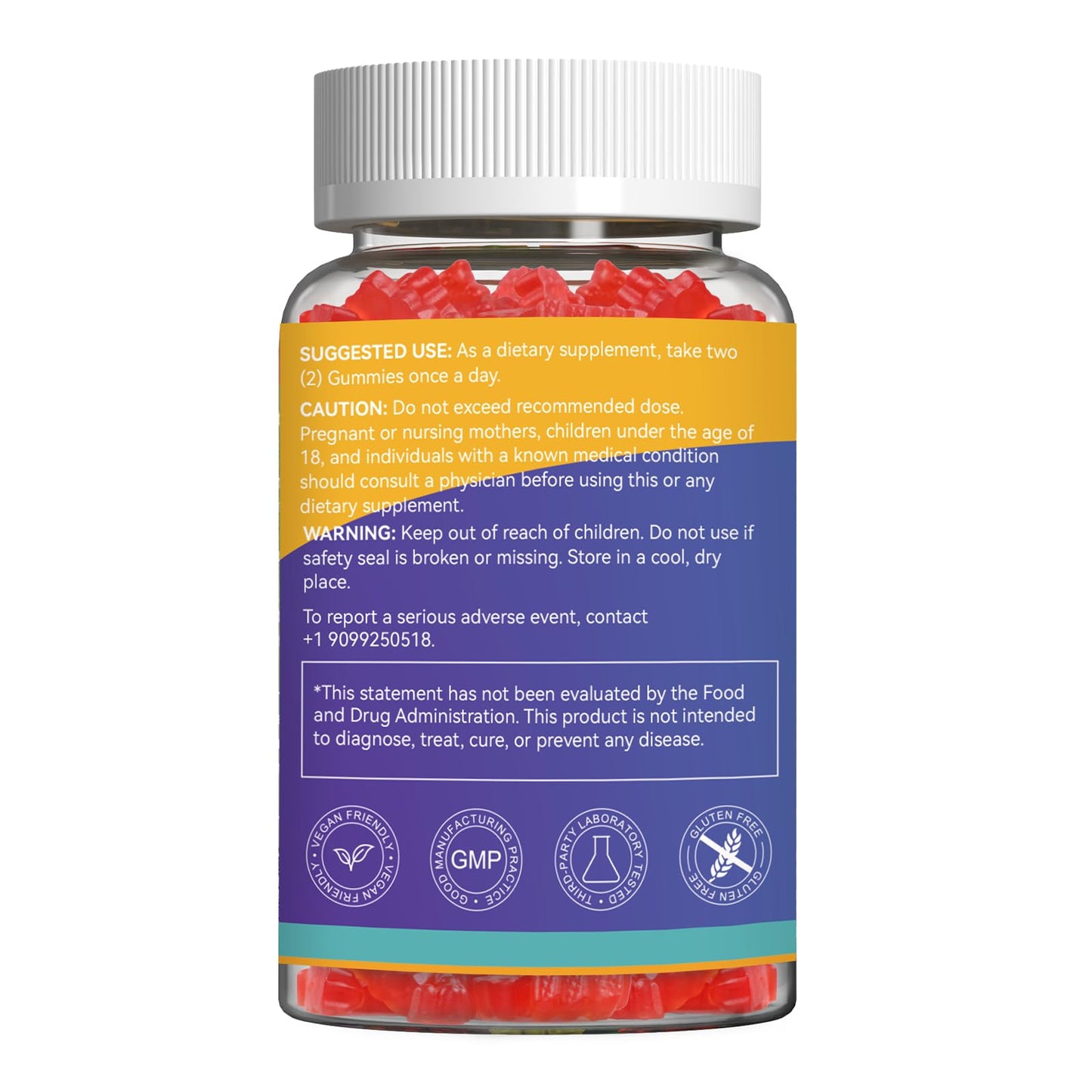 Agumoon Magnesium Glycinate Gummies Raspberry, 60 Count