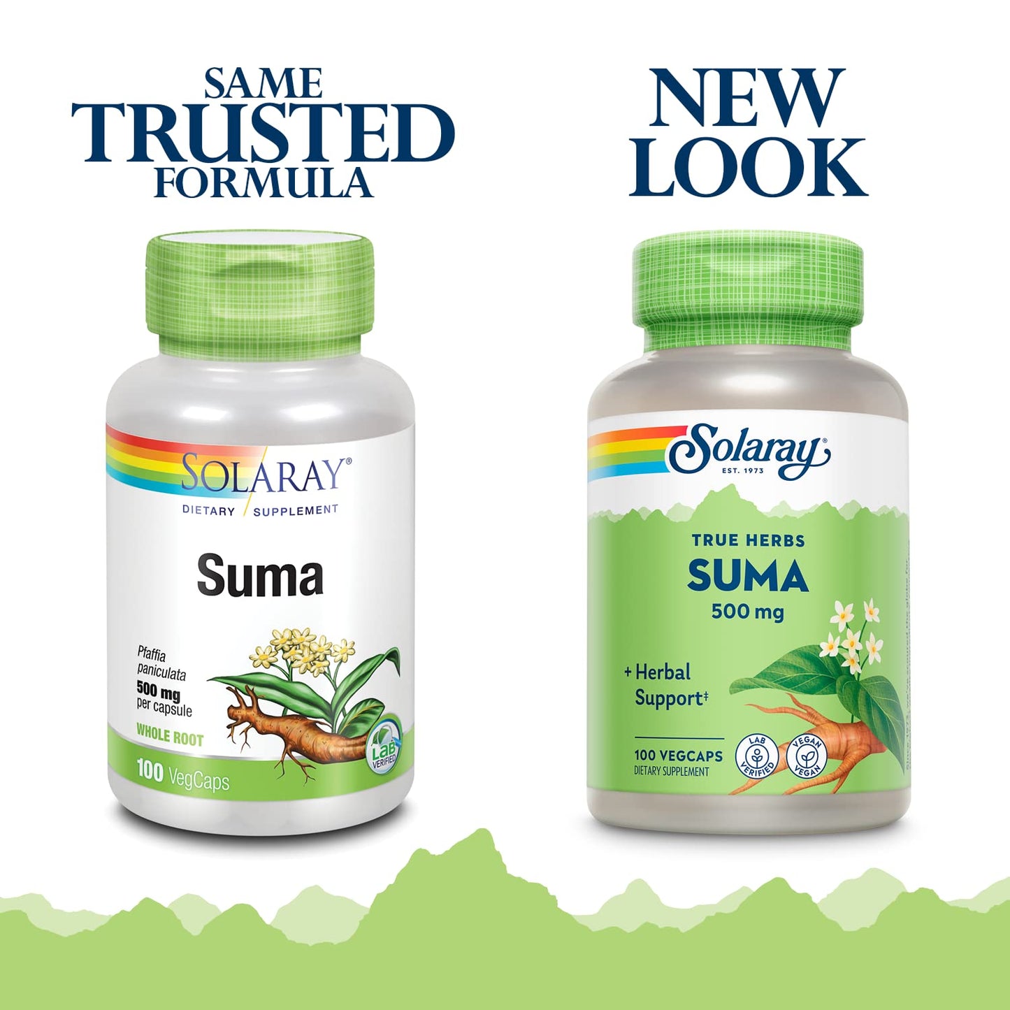 SOLARAY Suma Root 500mg Capsules, 100 Count