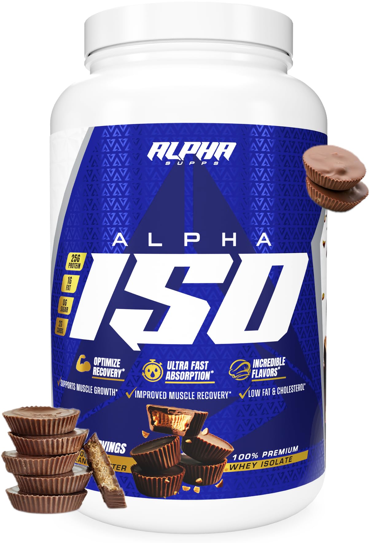 Alpha Supps ISO Low Carb 100% Whey Protein Isolate Powder, 32 Servings