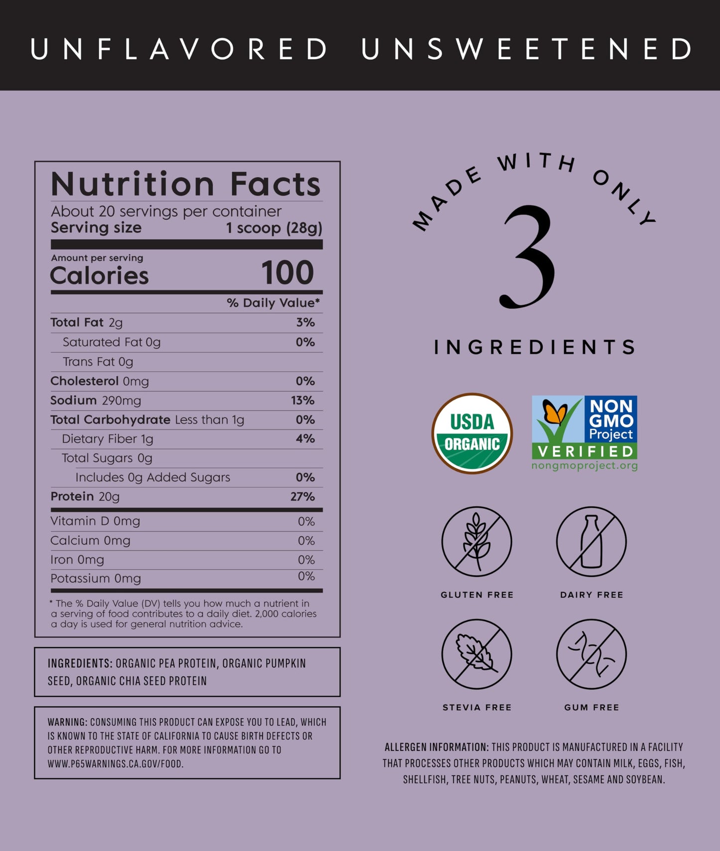 Truvani Pea Protein Powder 20 Servings