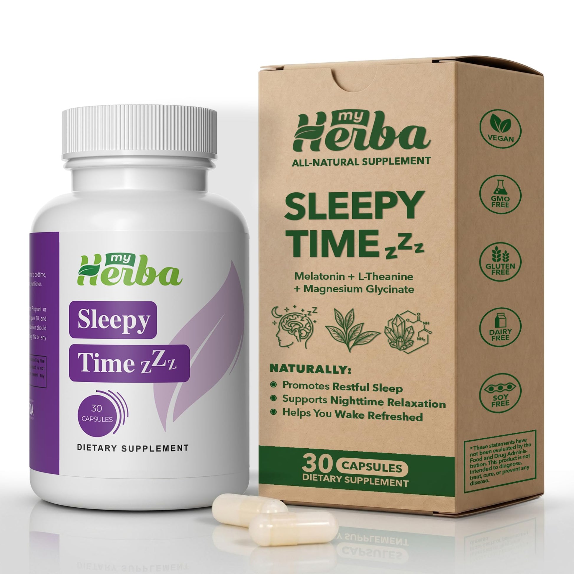 MyHerba Sleepy Time ZzZ Sleep Support Capsules, 30 Count