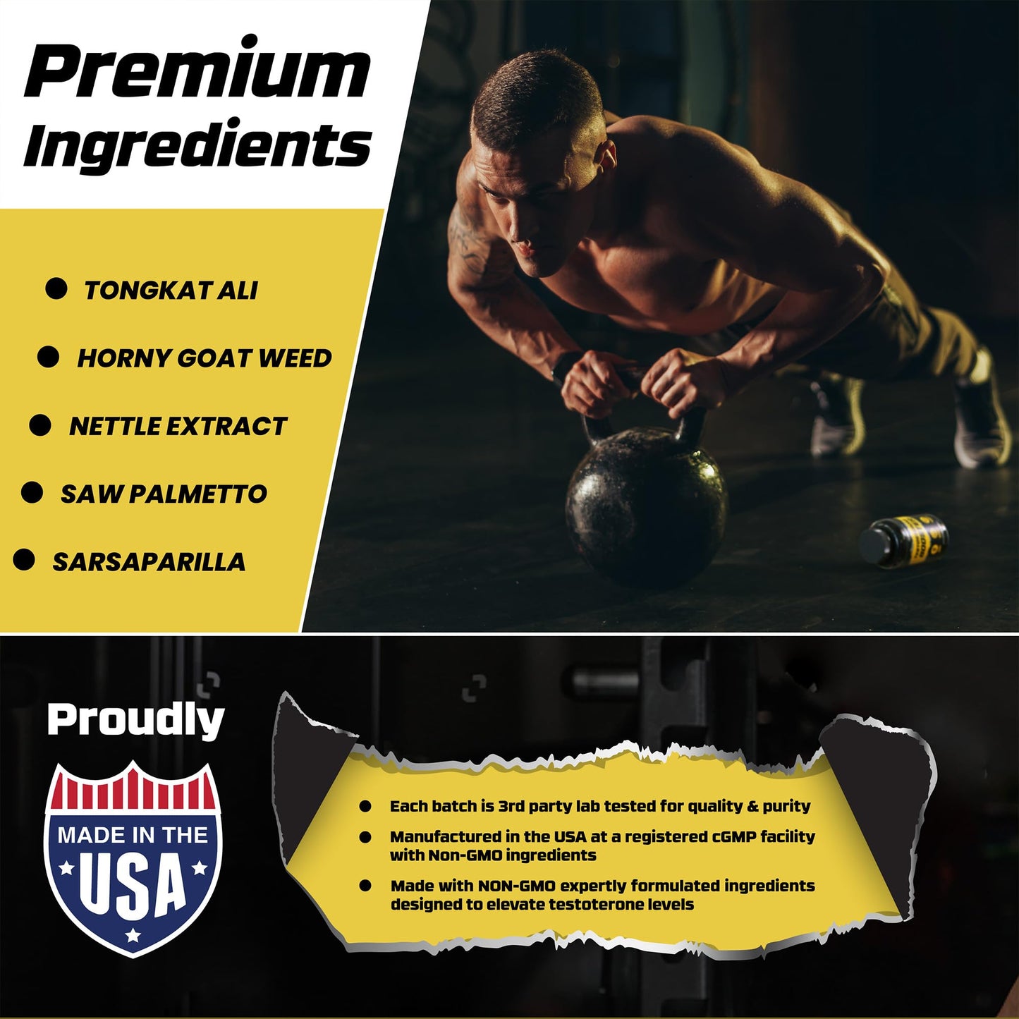HYLITE NUTRITION Testosterone Booster for Men Capsule 120 Count