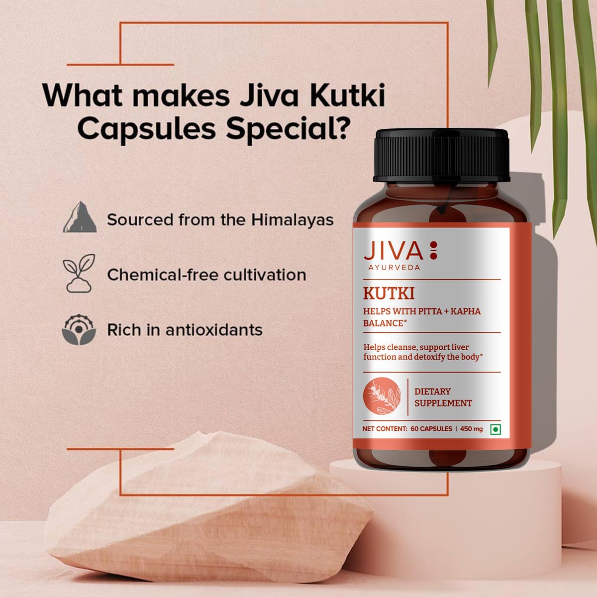 Jiva Ayurveda Kutki Capsules, 60 Count
