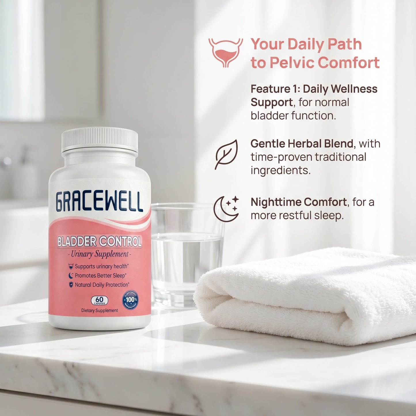 BERSEG GraceWell Bladder Wellness Support for Women 60 Capsules
