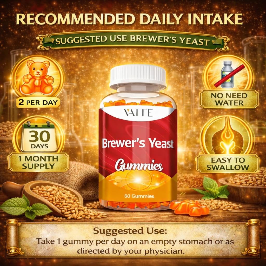 VAITE Brewer's Yeast Supplement Gummies 2000mg, 60 Gummies