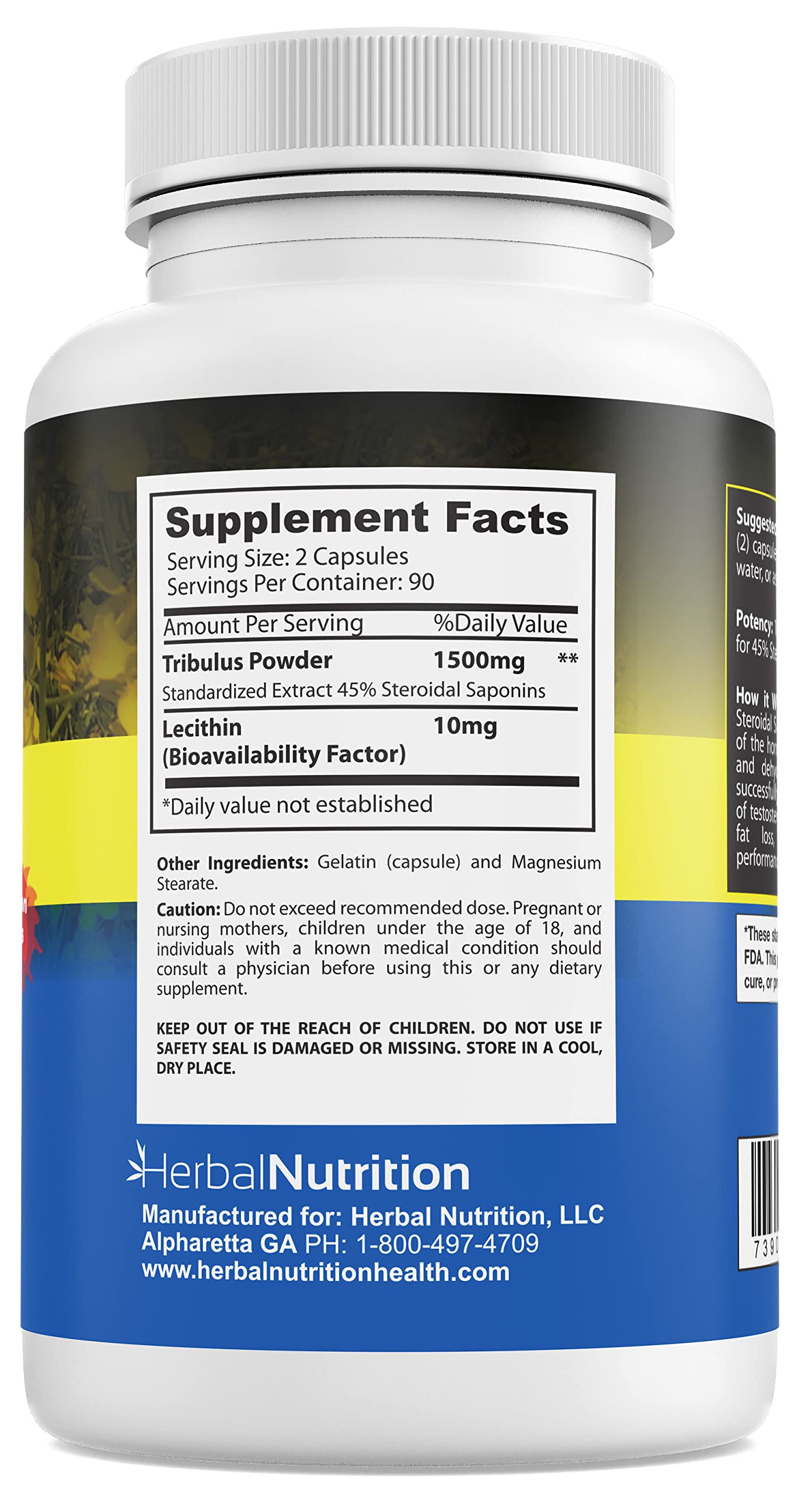 Herbal Nutrition Tribulus Terrestris Capsule, 180 Capsules