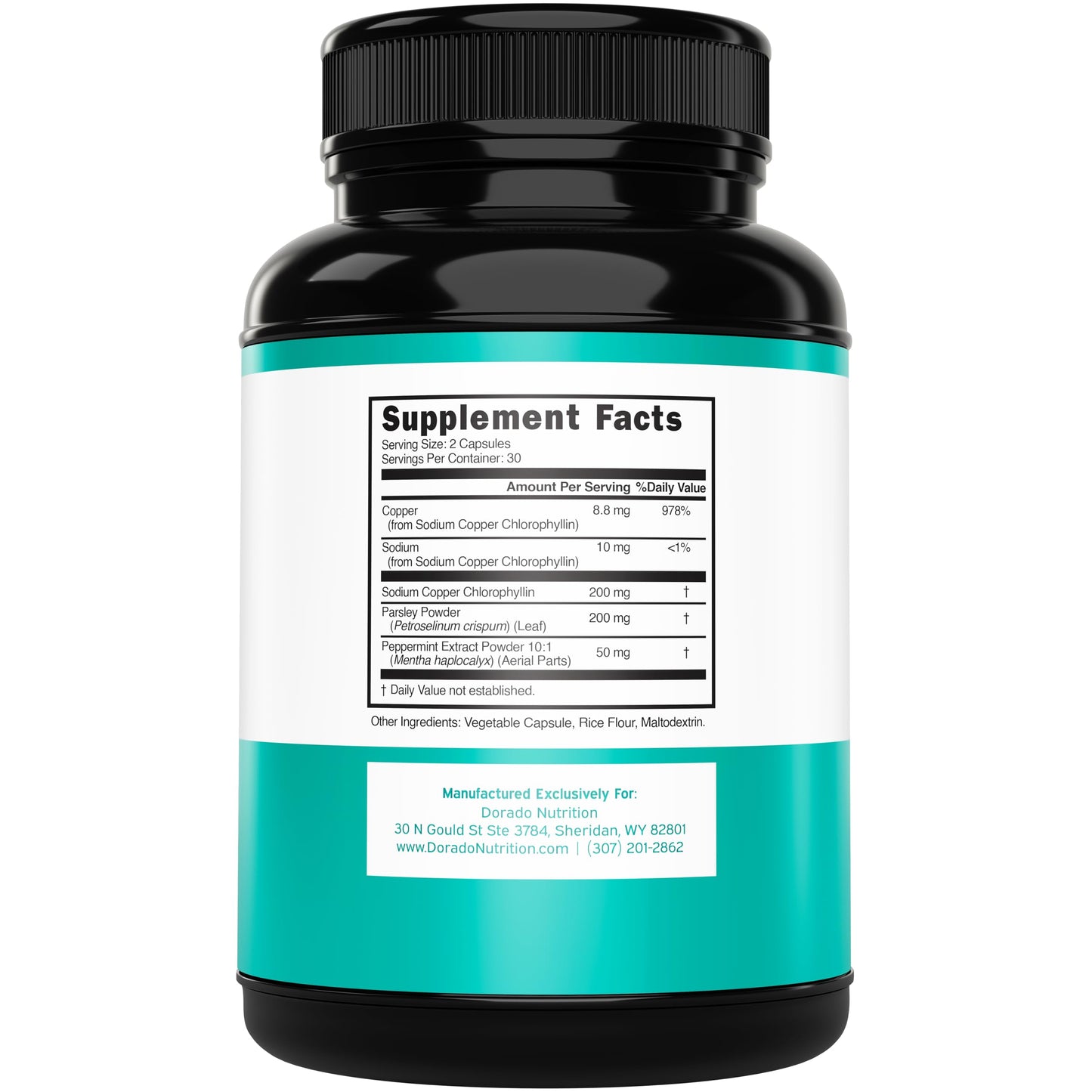 DORADO NUTRITION Body Odor Supplement Chlorophyll Capsules, 60 Count