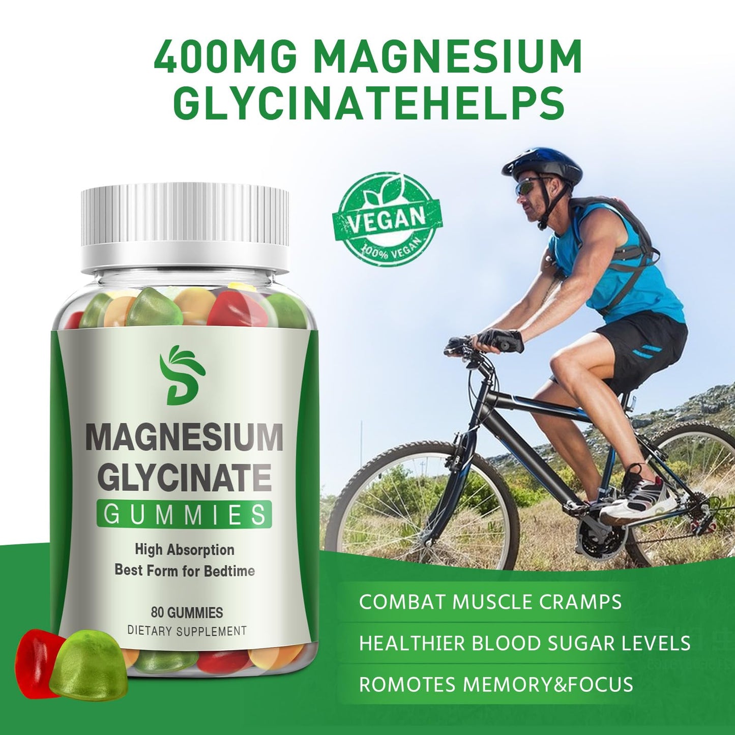 DUCRKACS Magnesium Glycinate Gummies, 160 Gummies