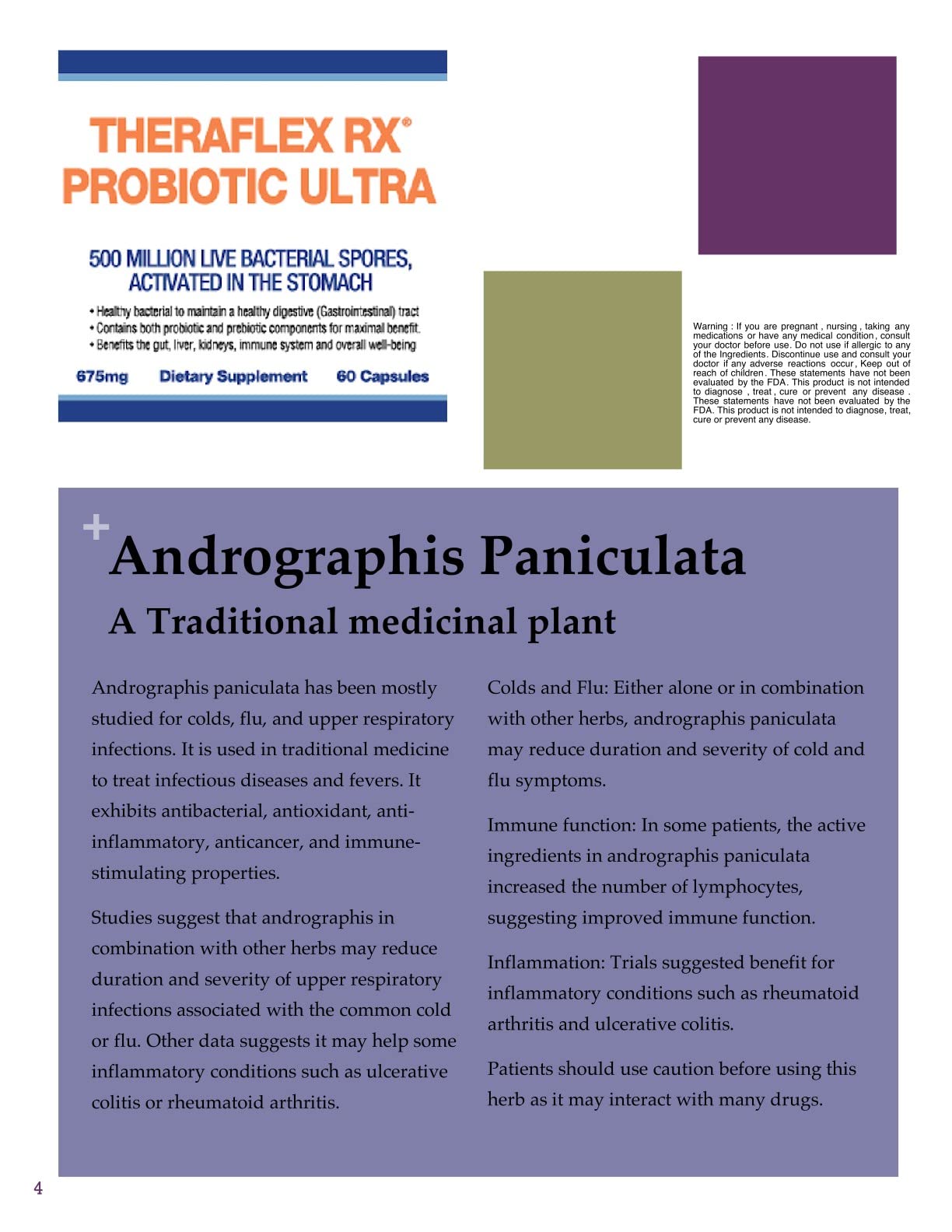 Theraflex RX Probiotic Ultra-Prebiotic/Probiotic Supplement Capsule 60 Count