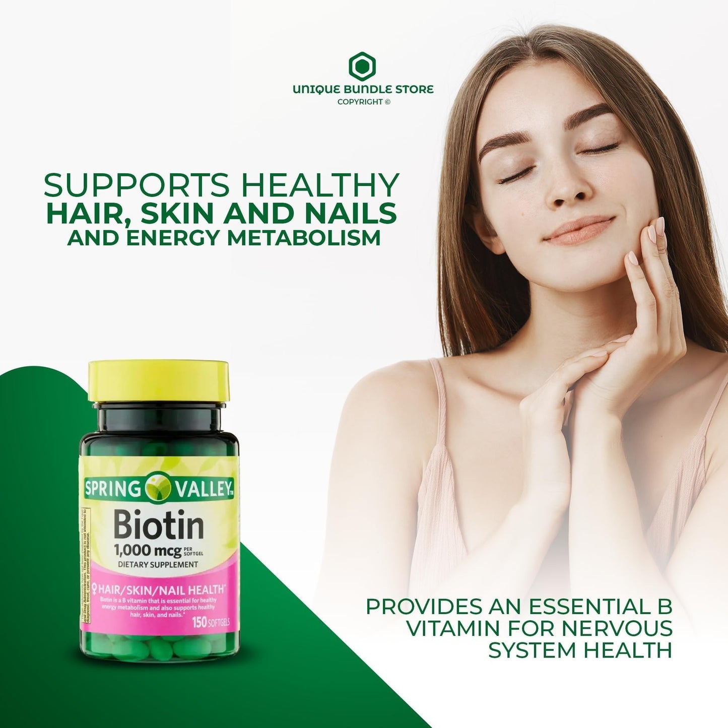 Unique Bundle Store Biotin 1000 mcg Softgels, 450 Softgels