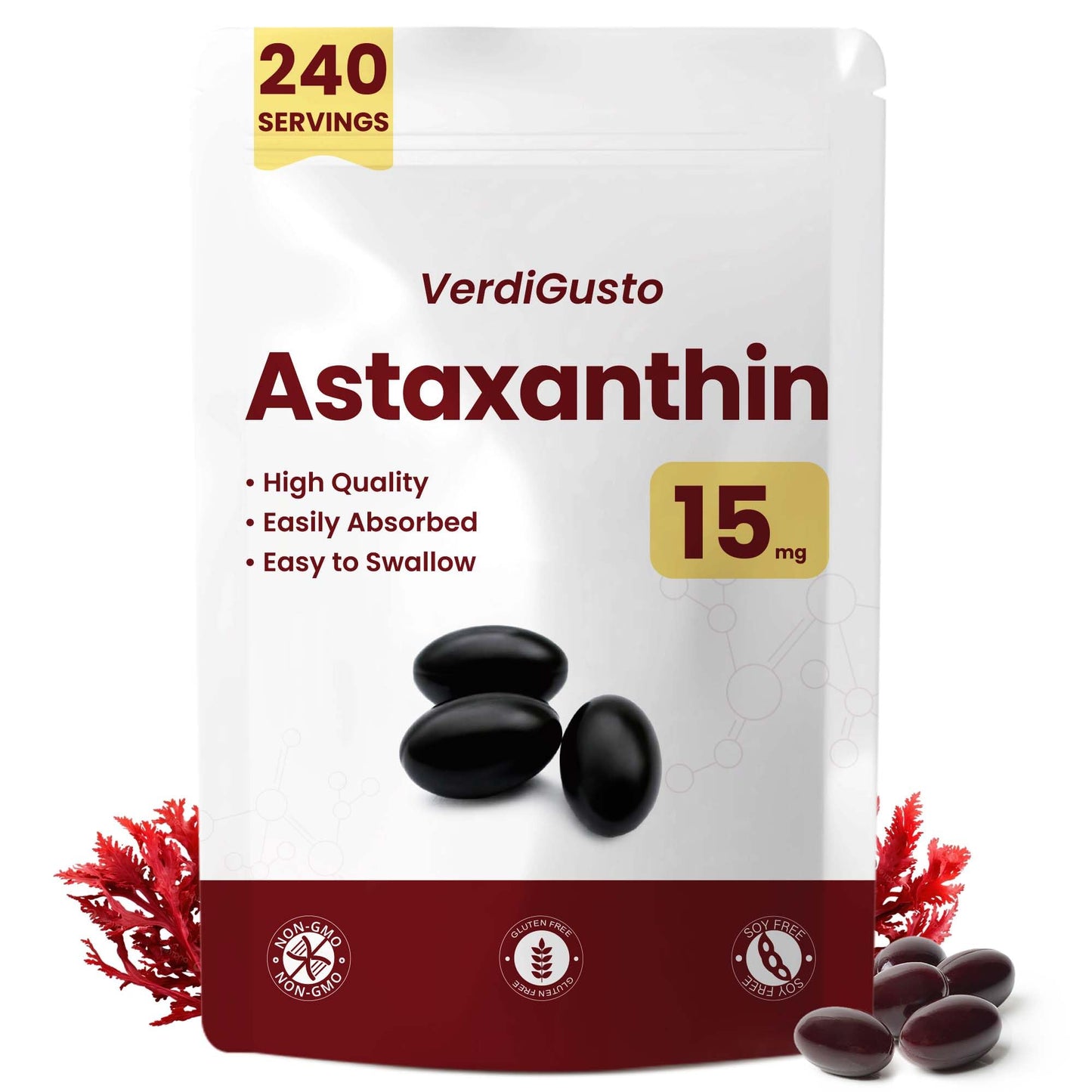 VerdiGusto Astaxanthin 15mg Softgels 240