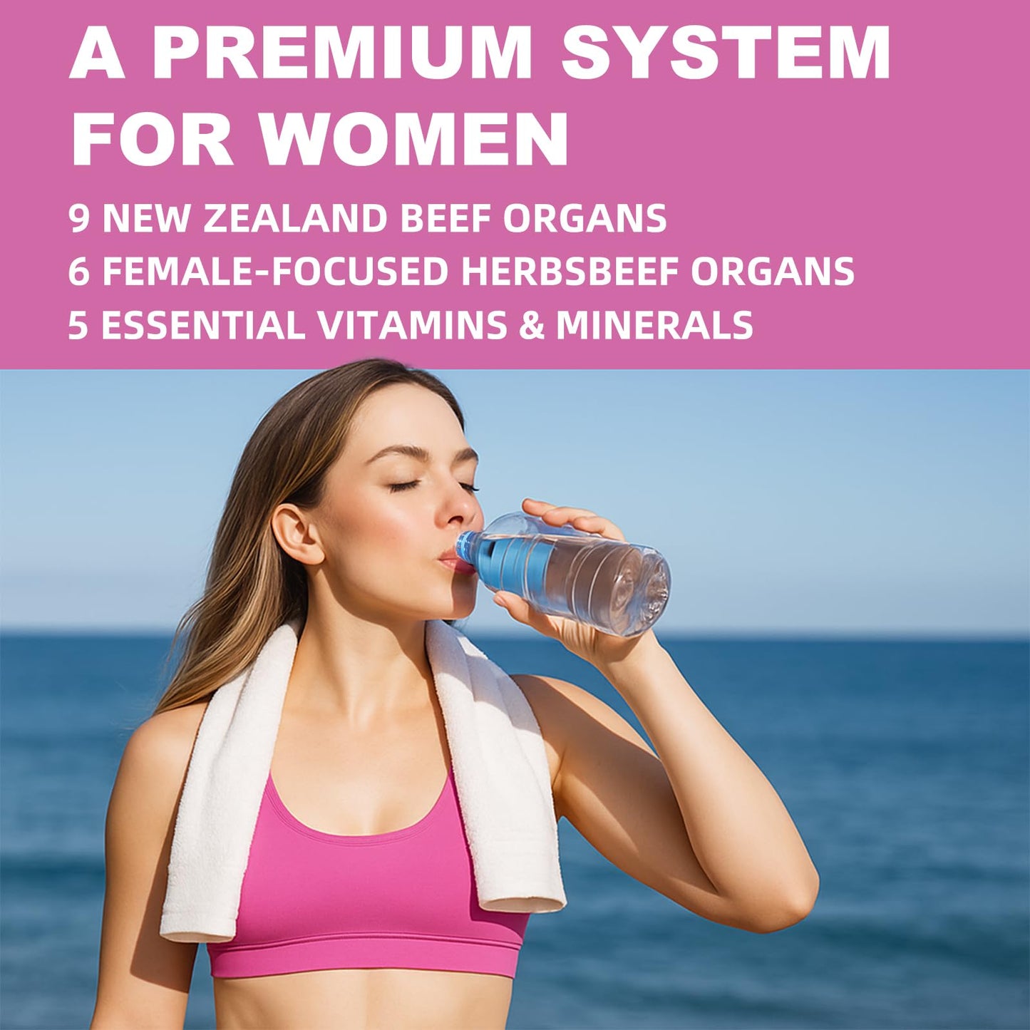Ewecxine Beef Organ Supplement for Women, 9-Organ Formula Capsule, 120 Capsules
