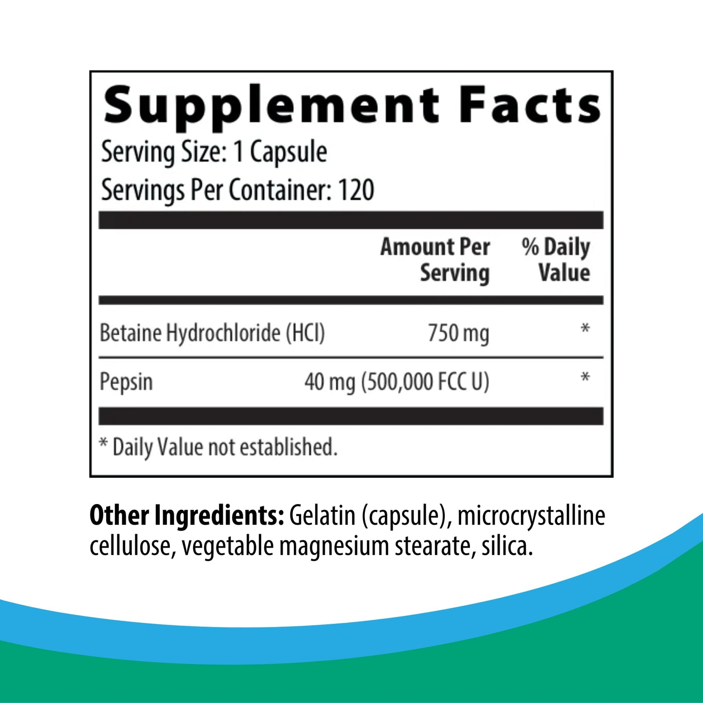 Rootcology Betaine with Pepsin Capsules 120 Count