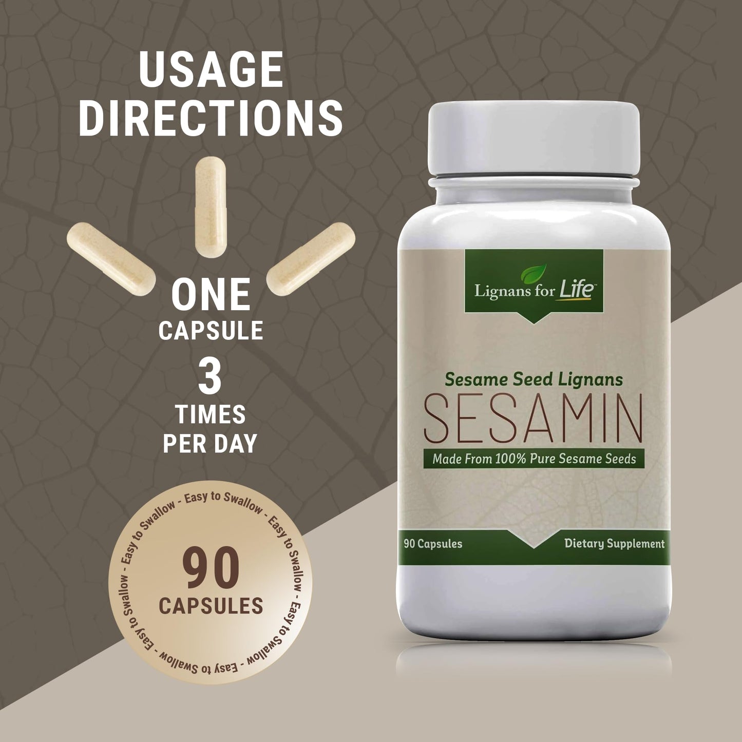 Lignans For Life Sesame Extract Capsule, 90 Count