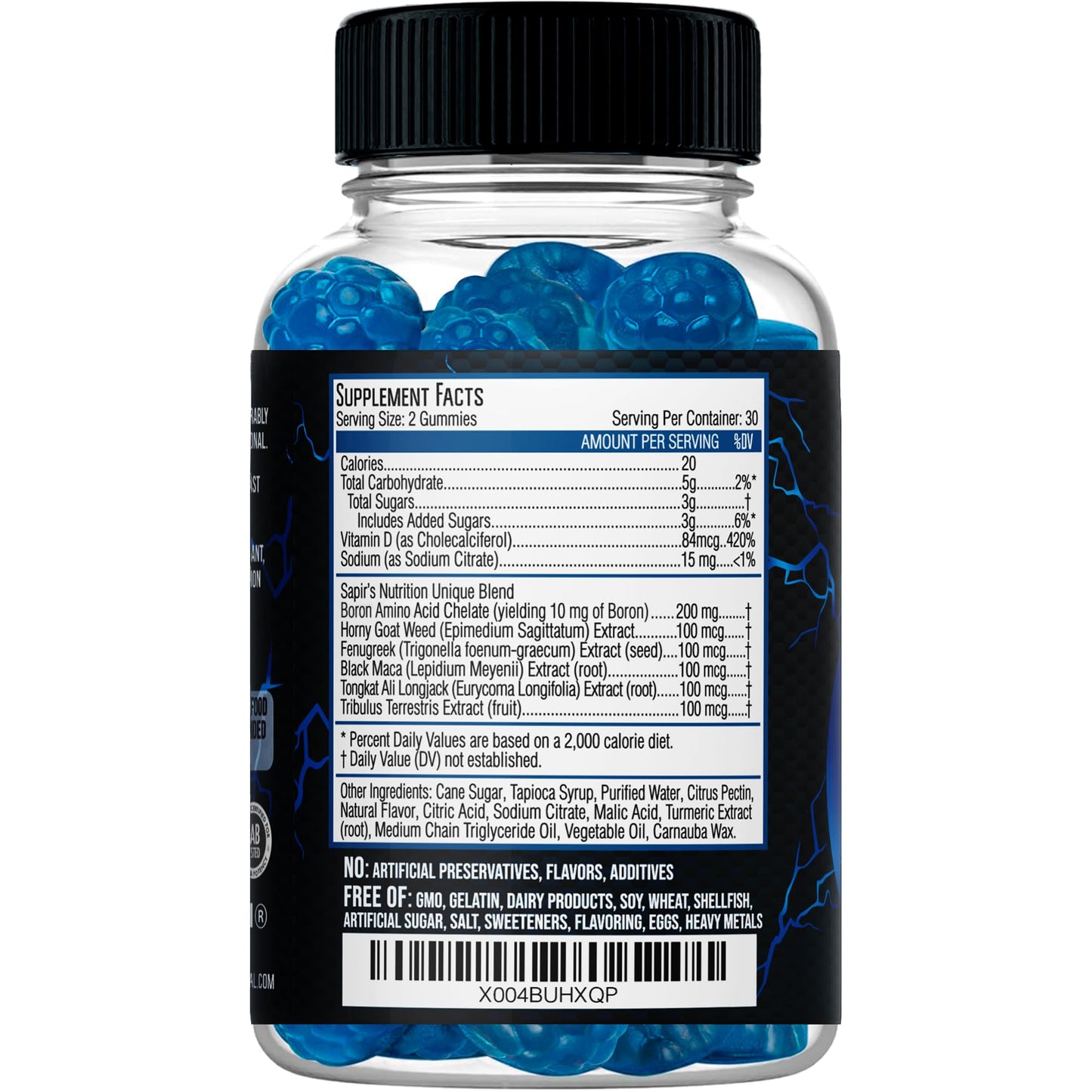 Sapir's Nutrition Testosterone Booster Gummies, 60 Count