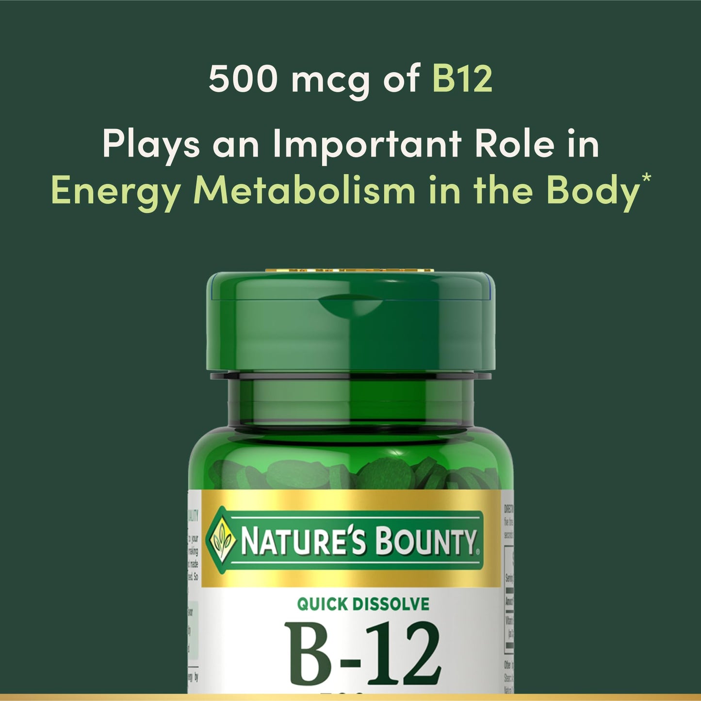 Nature's Bounty Vitamin B12 Tablet, 100 Tablets