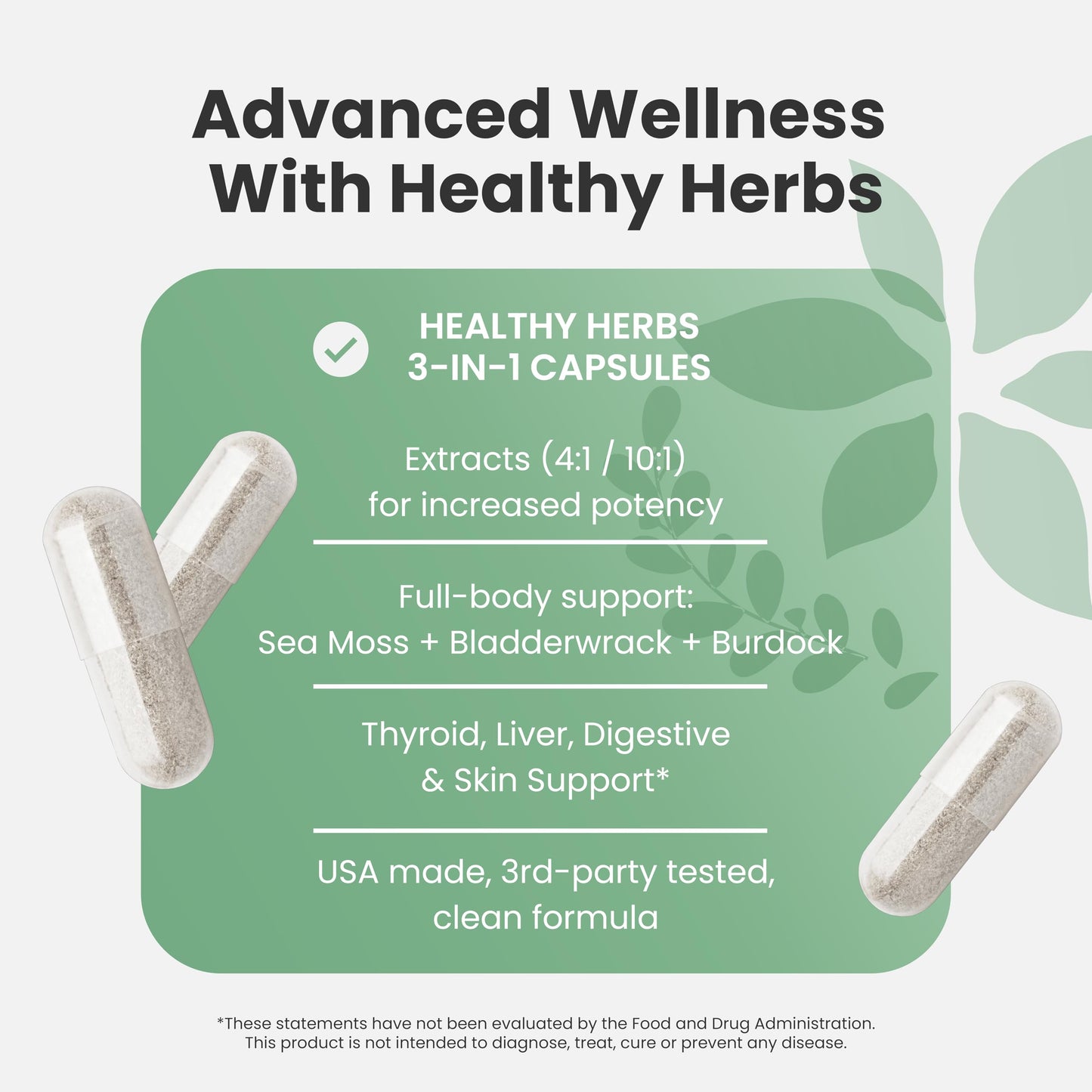 Healthy Herbs Wildcrafted Sea Moss Capsules 60 Count