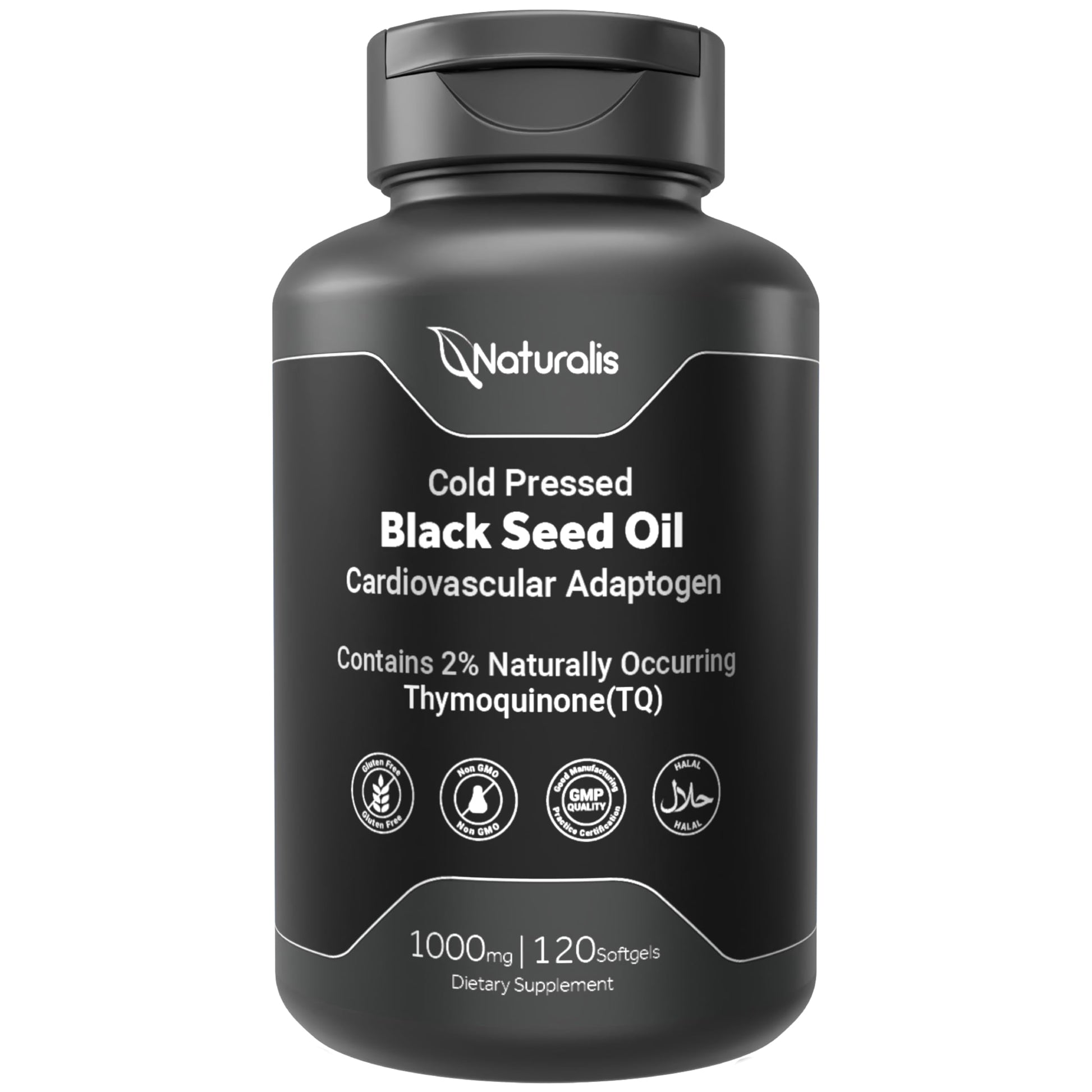 Naturalis Cold Pressed Black Seed Oil 1000mg Softgels 120 Count