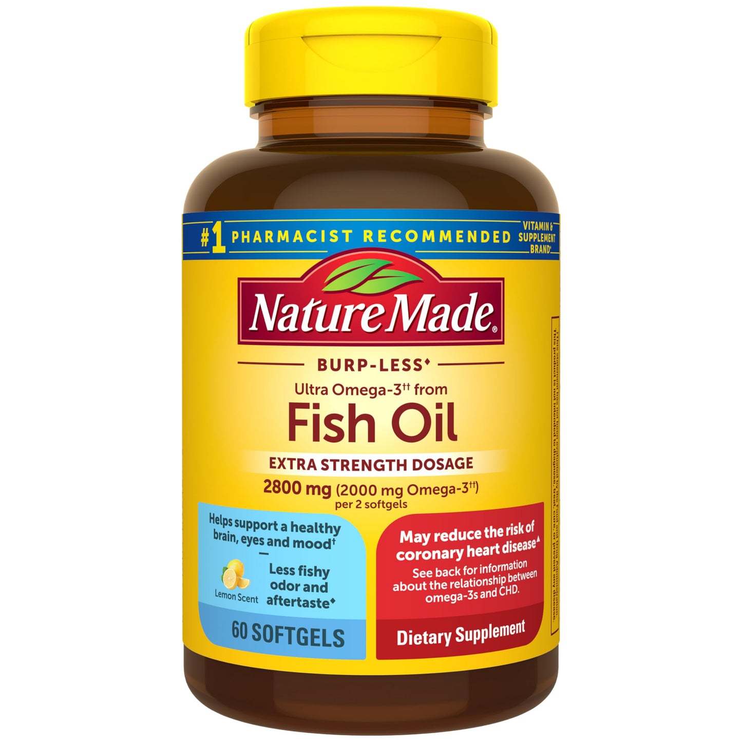 Nature Made Omega-3 Fish Oil Supplement Softgels, 60 Count